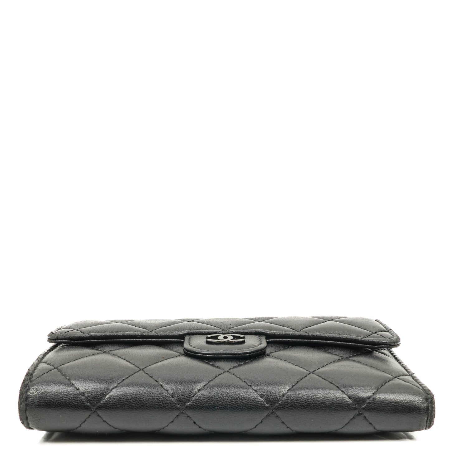 Chanel Card Holder Wallet So Black Lambskin Quilted Flap
