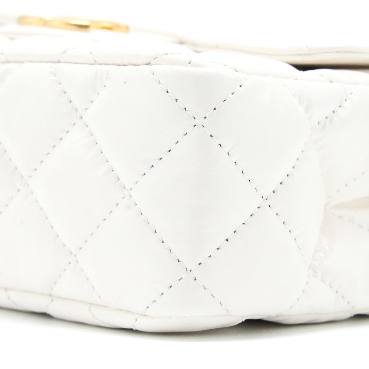 Chanel 23C Small Hobo Bag Shiny Calfskin White Brushed  (Microchip)