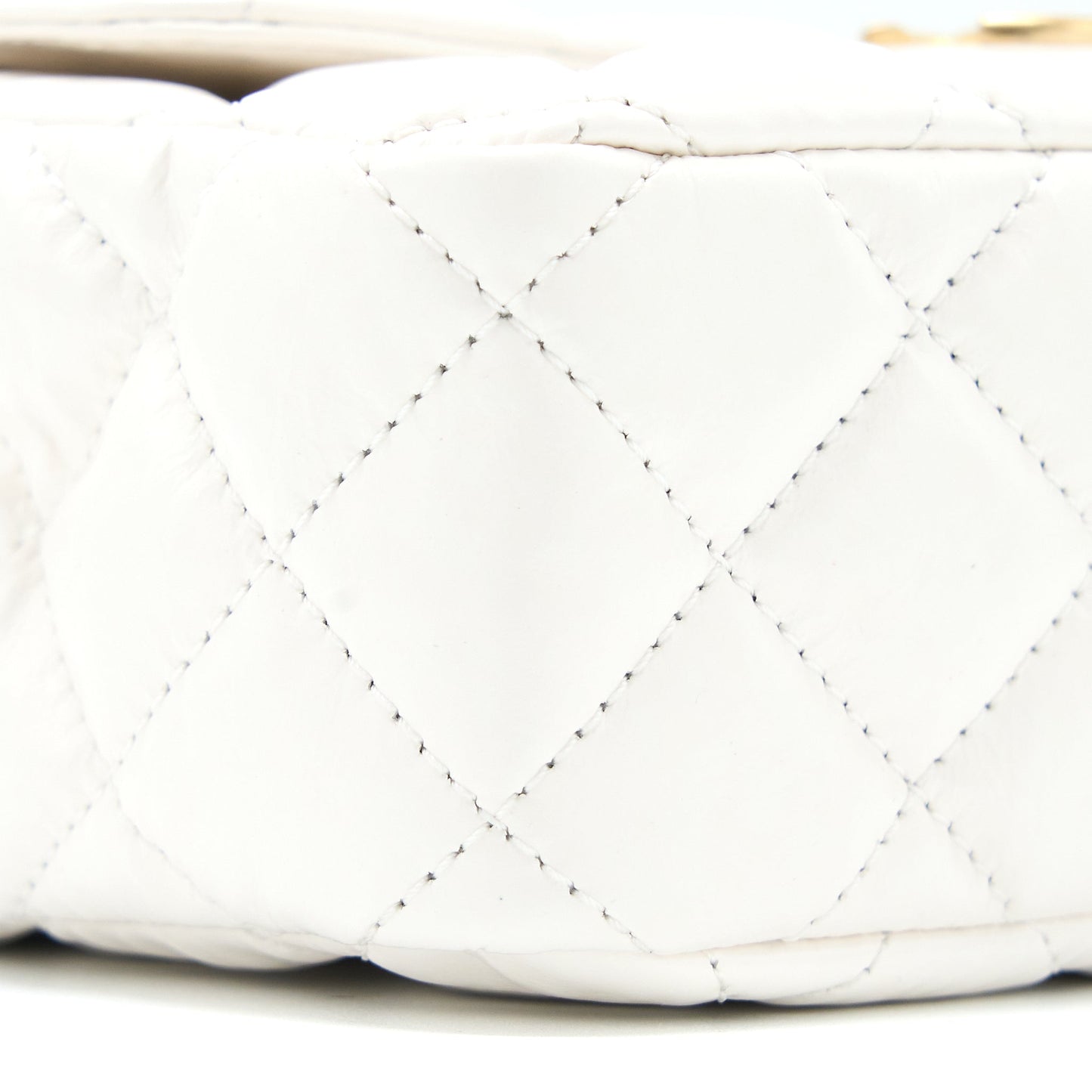 Chanel 23C Small Hobo Bag Shiny Calfskin White Brushed  (Microchip)