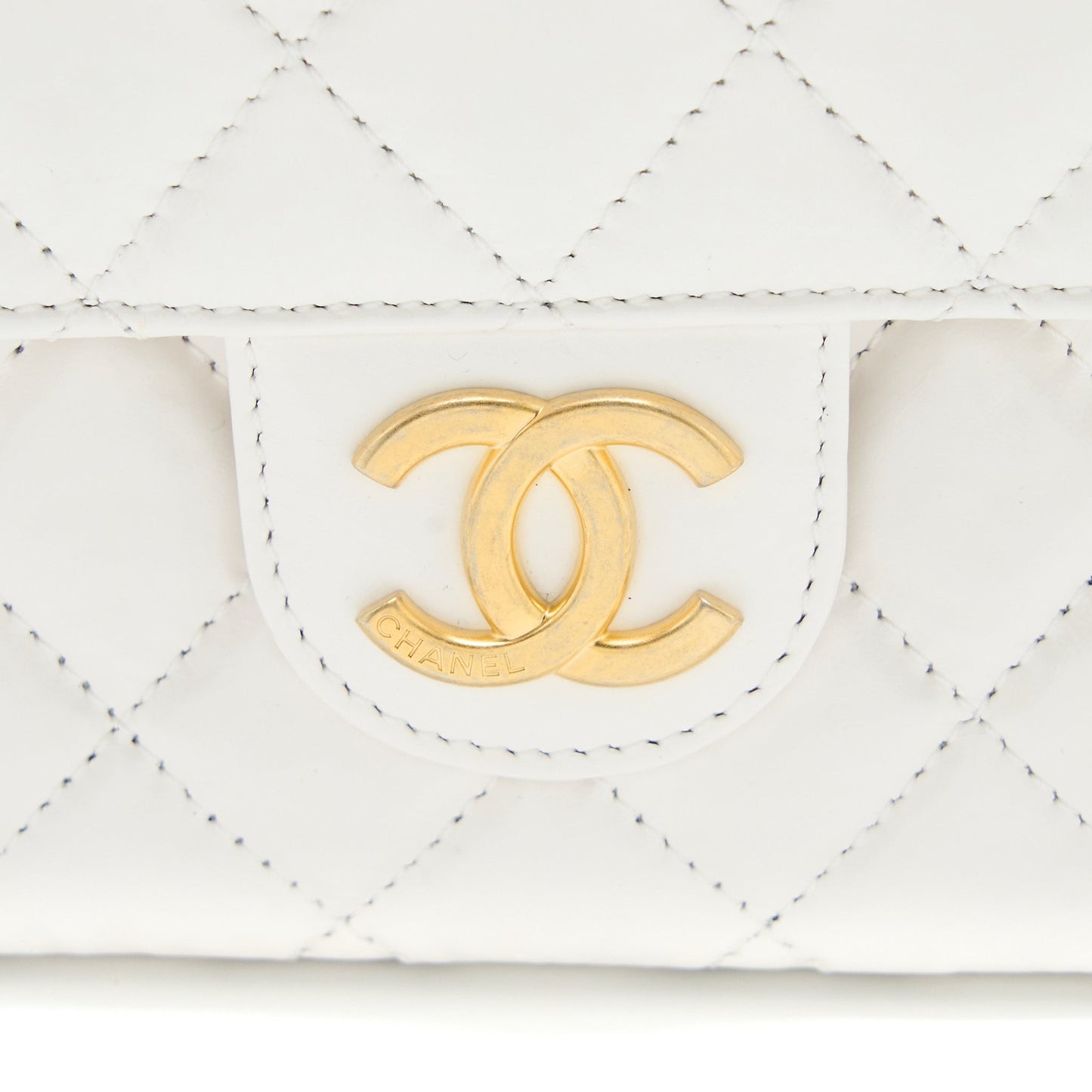 Chanel 23C Small Hobo Bag Shiny Calfskin White Brushed  (Microchip)