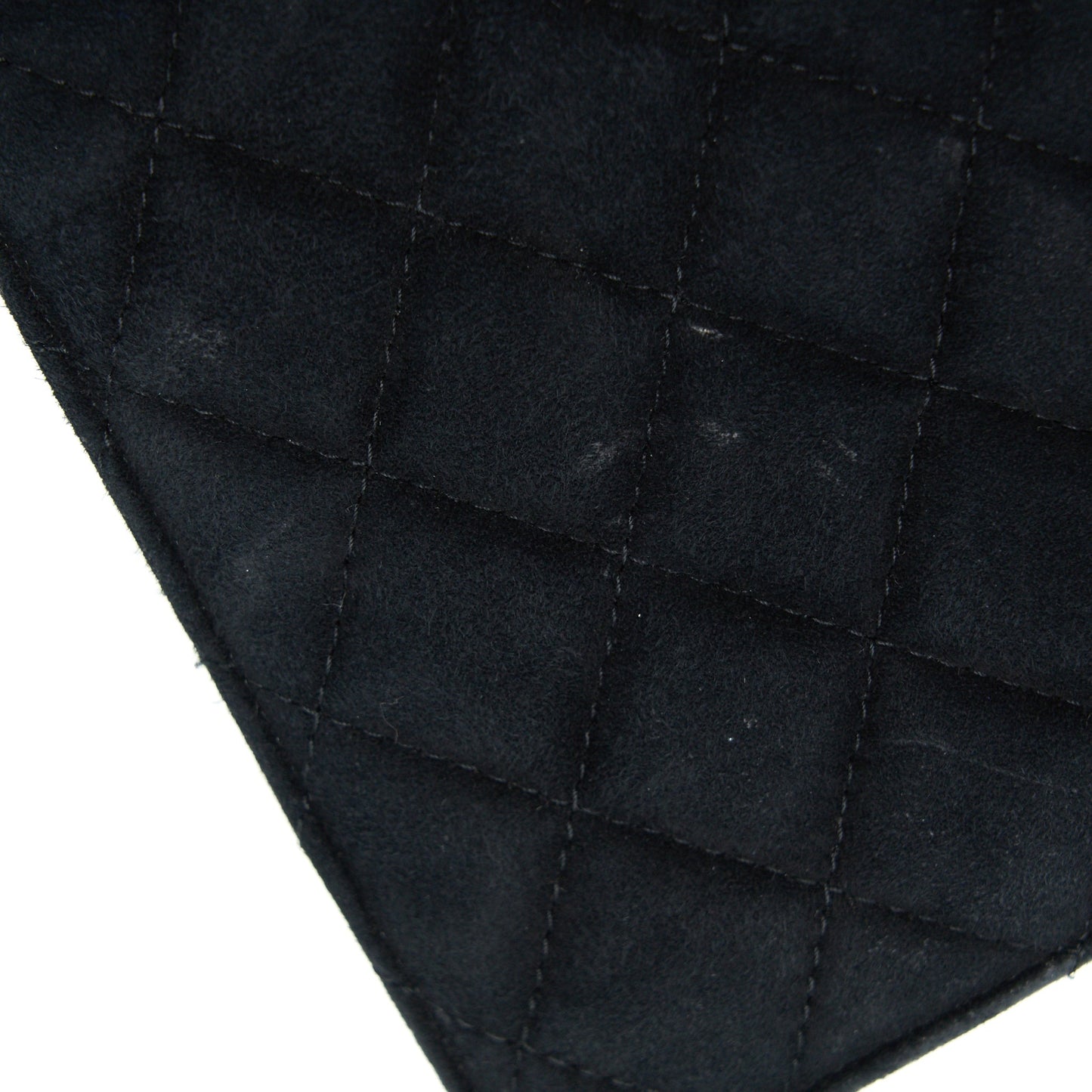 Chanel Quilted Velvet CC Logo Flap Bag black L