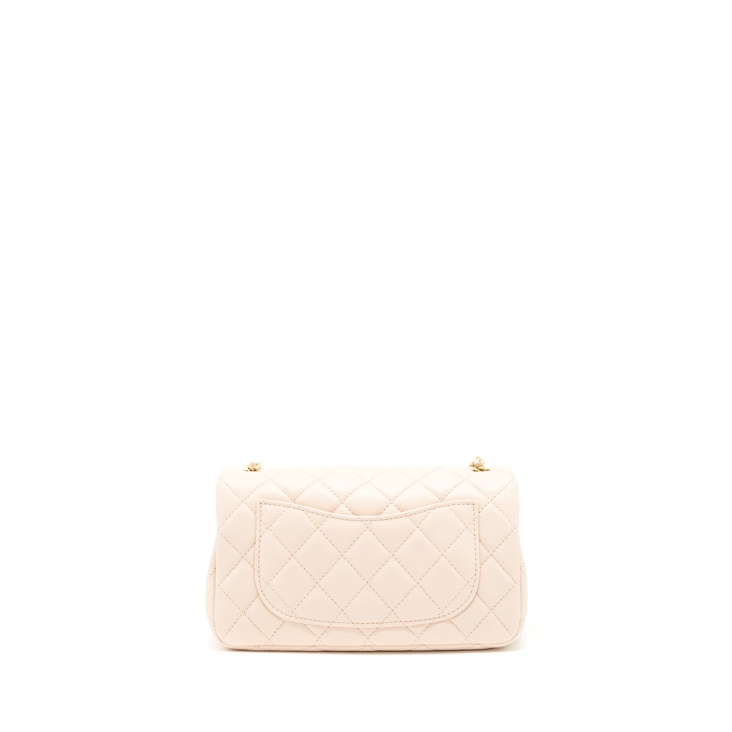 Chanel 22C Pearl Crush Mini Rectangular Flap Bag Lambskin Light Berge