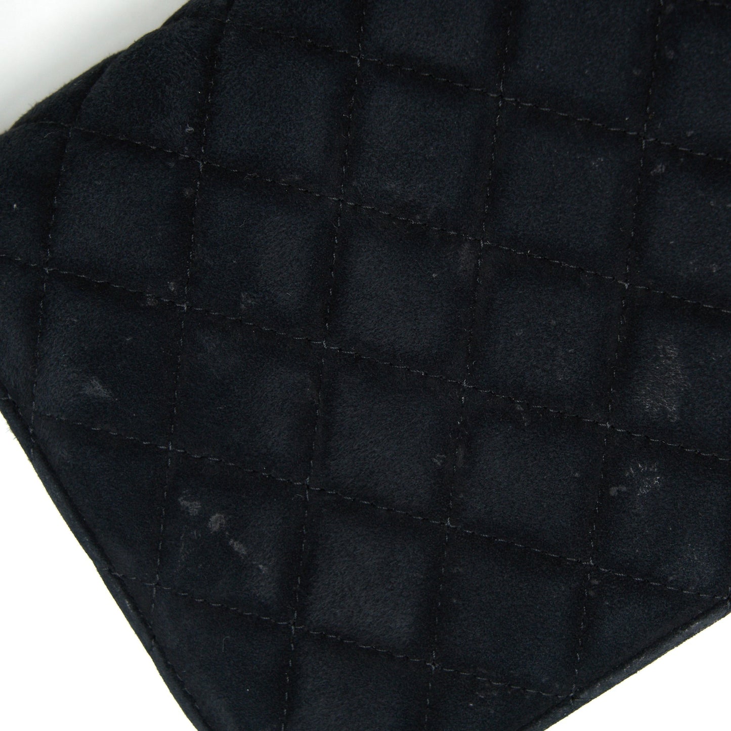 Chanel Quilted Velvet CC Logo Flap Bag black L