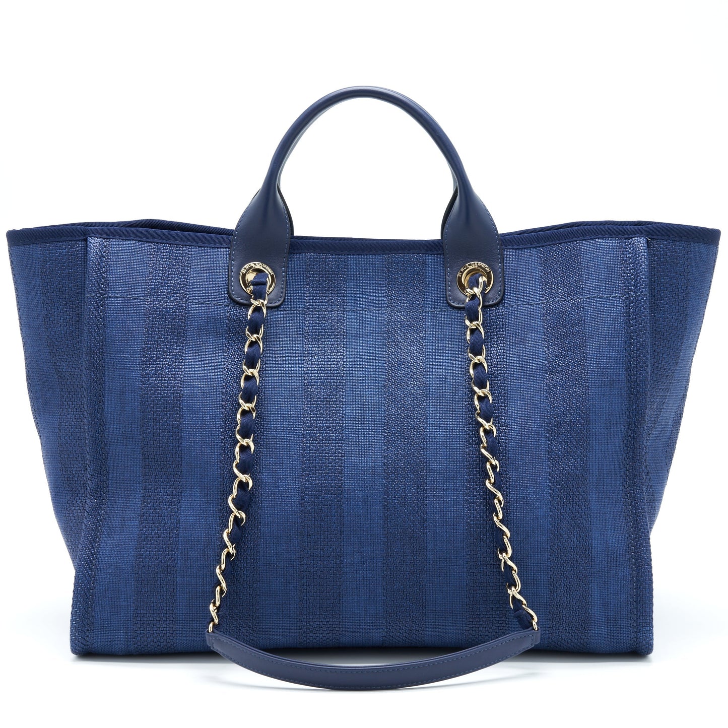 Chanel Deauville Tote Bag Canvas Dark Blue
