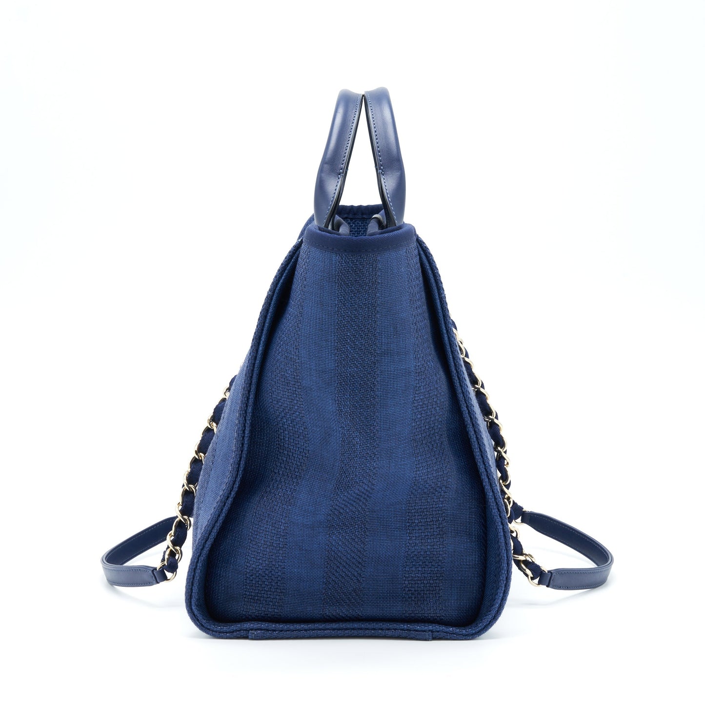 Chanel Deauville Tote Bag Canvas Dark Blue