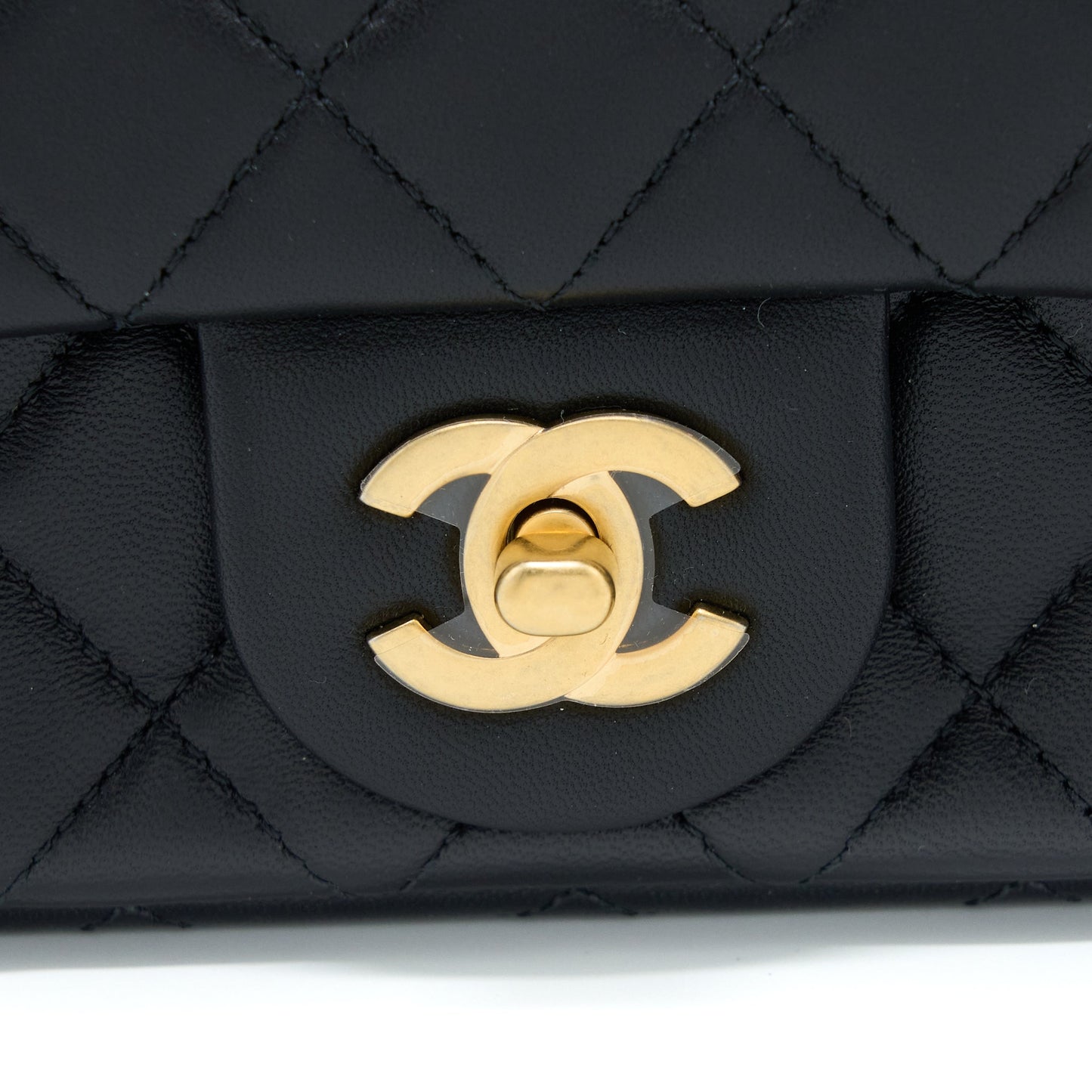 Chanel 23S Camellia Chain Mini Rectangular Lambskin Black Brushed  (Microchip)