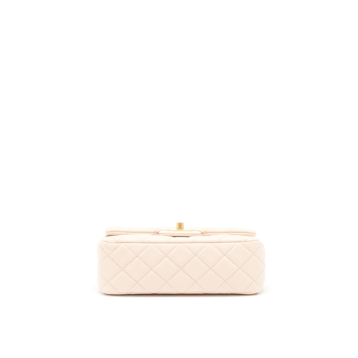 Chanel 22C Pearl Crush Mini Rectangular Flap Bag Lambskin Light Berge