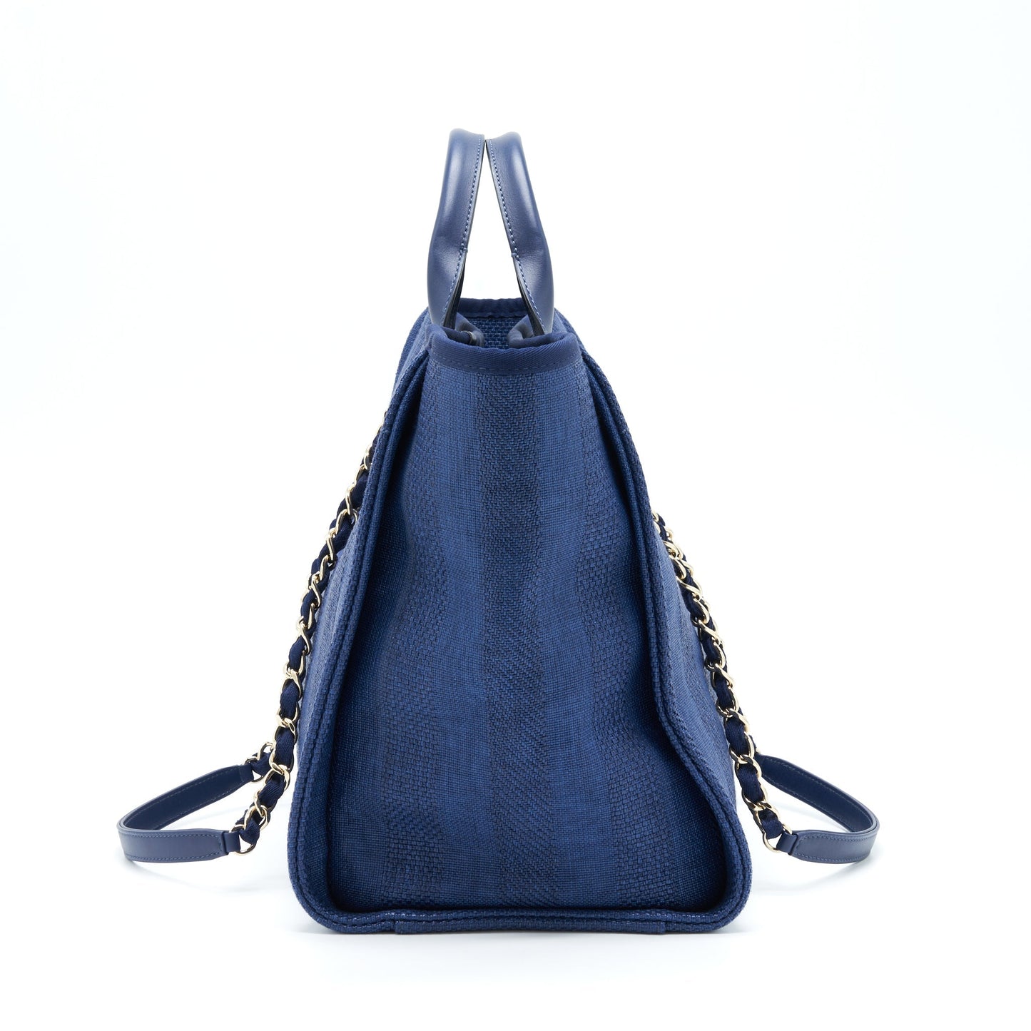 Chanel Deauville Tote Bag Canvas Dark Blue
