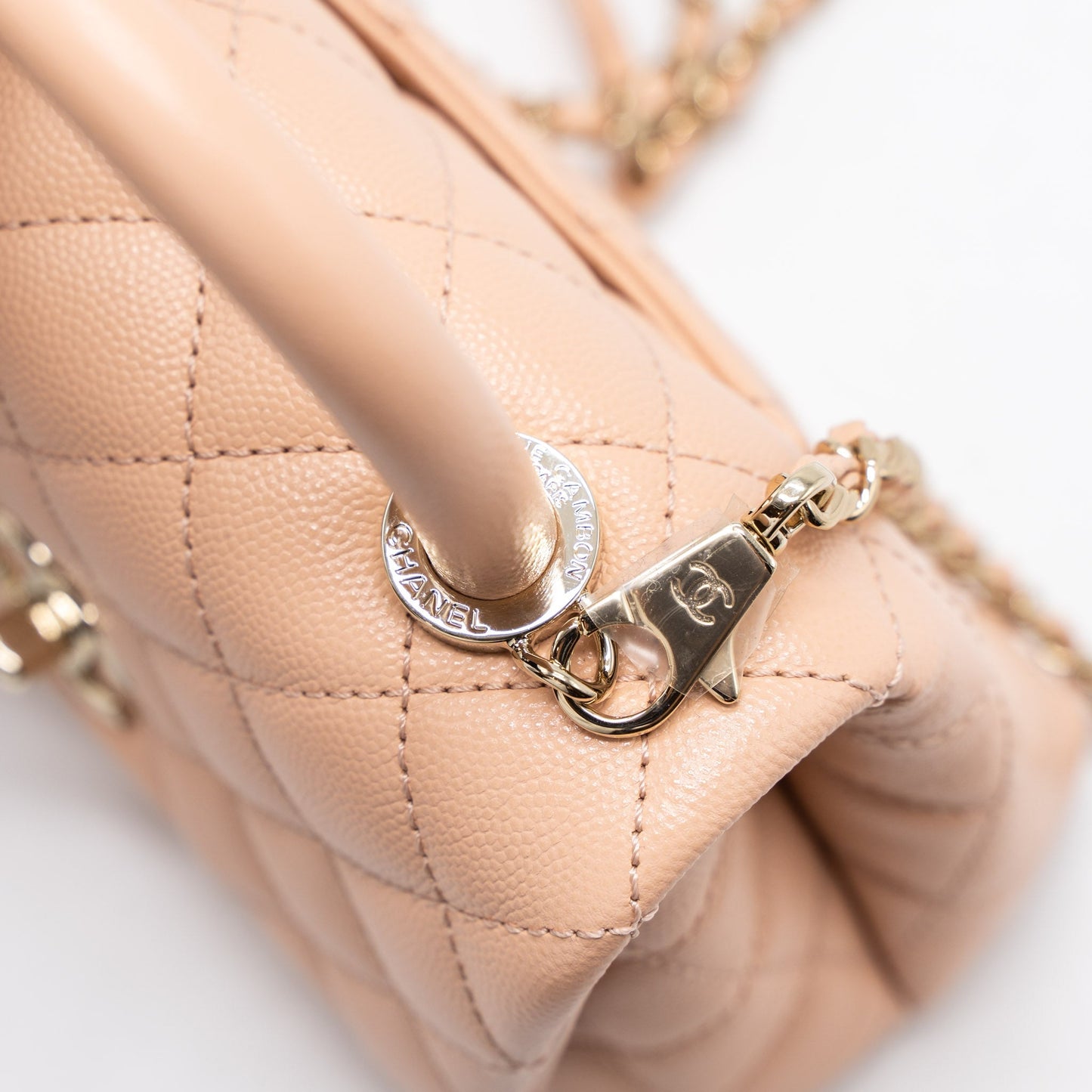 Chanel Mini Coco Handle Bag Caviar Light Pink L