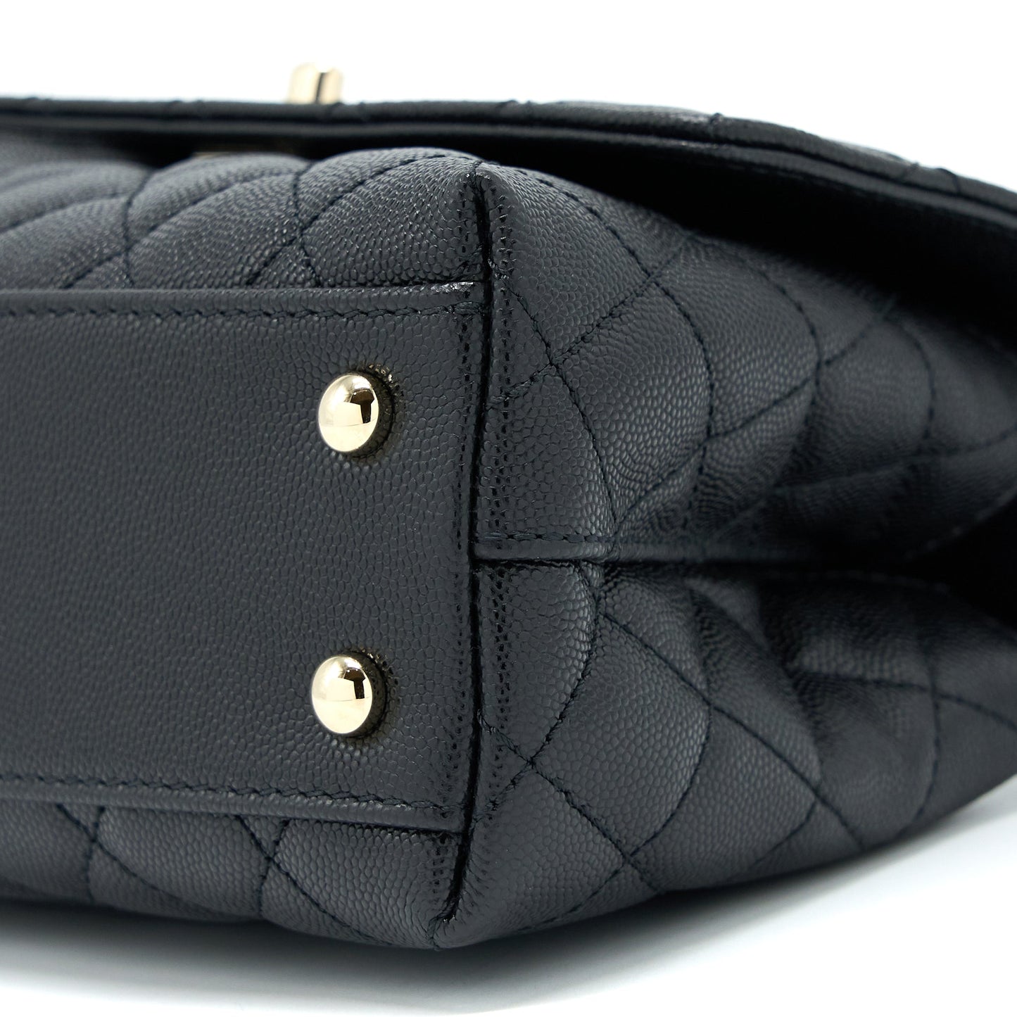 Chanel Small Coco Handle Flap Bag Caviar Black L (Microchip)