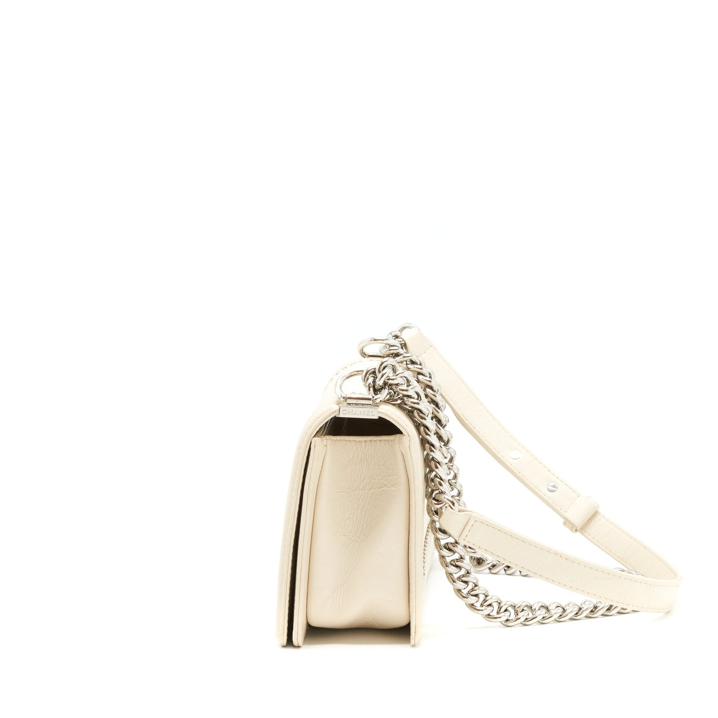 Chanel Medium Boy Bag Chevron Limited Calfskin Ivory