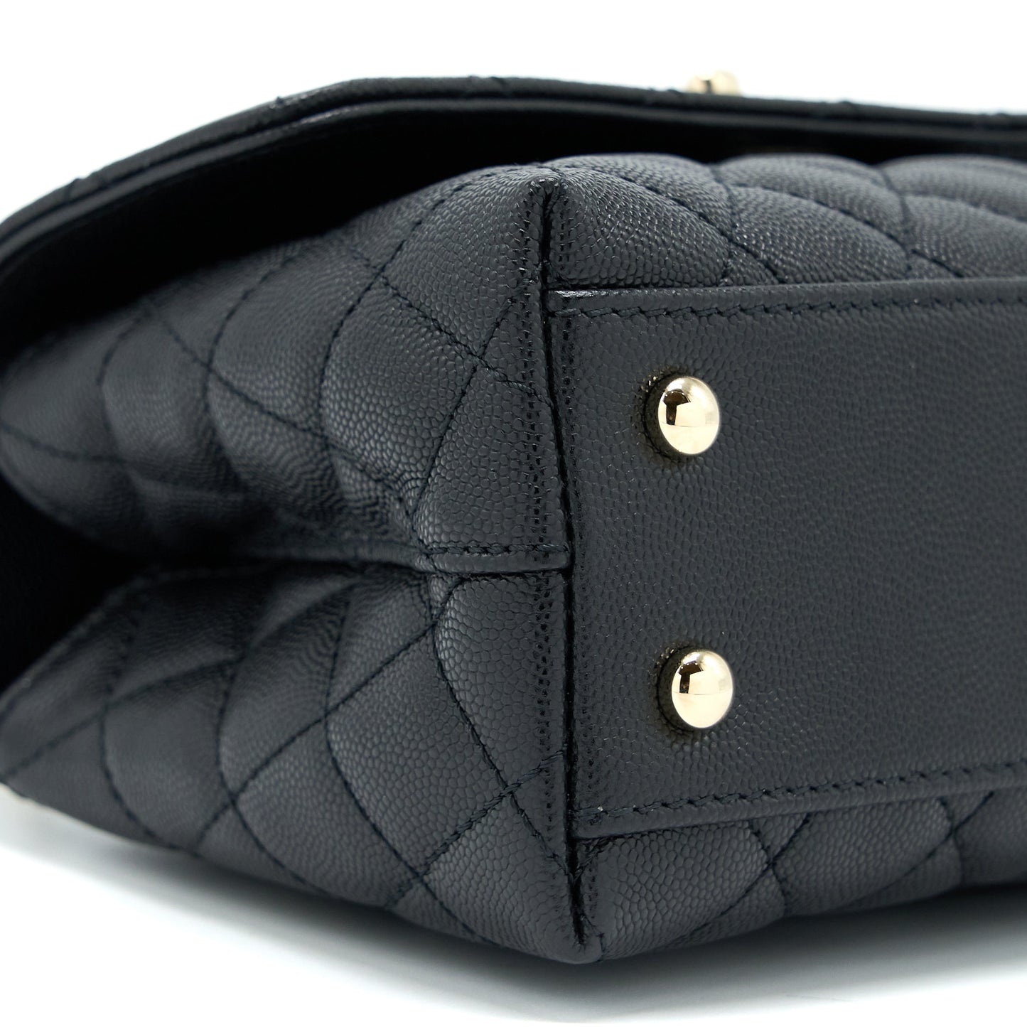 Chanel Small Coco Handle Flap Bag Caviar Black L (Microchip)