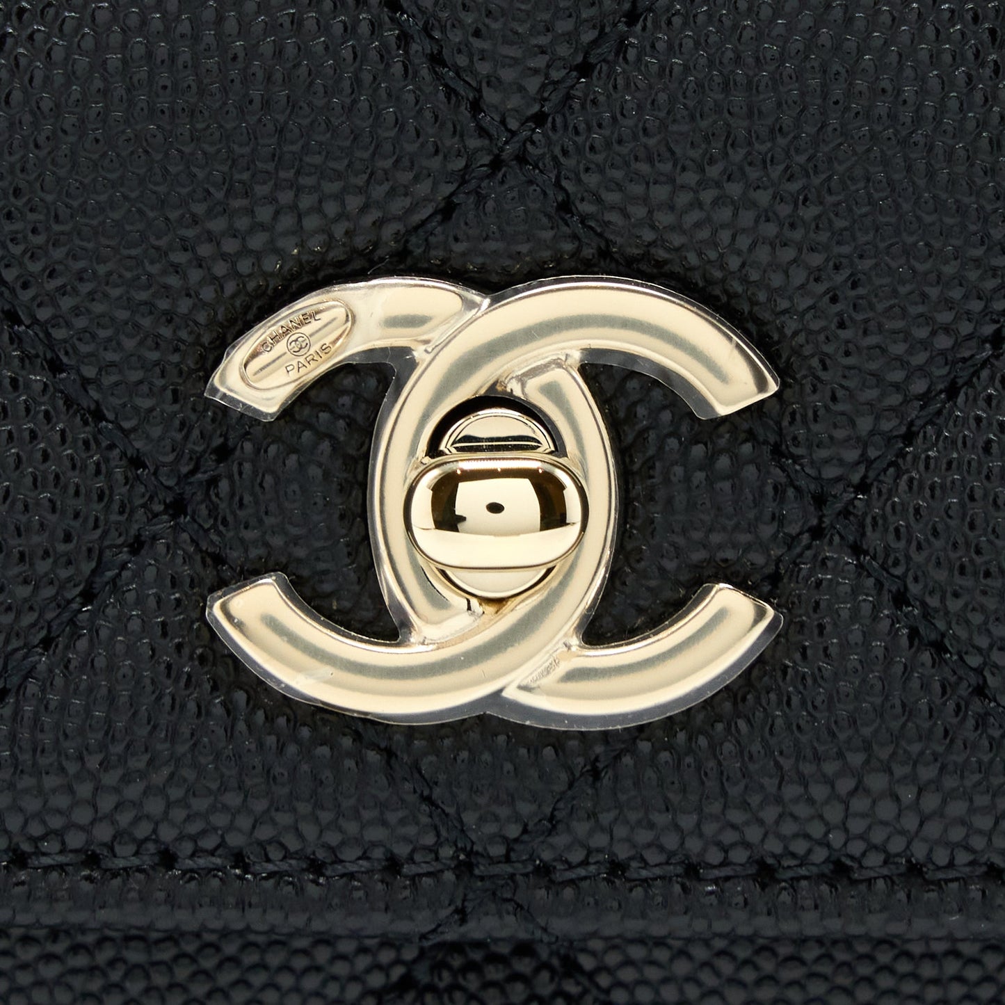 Chanel Small Coco Handle Flap Bag Caviar Black L (Microchip)