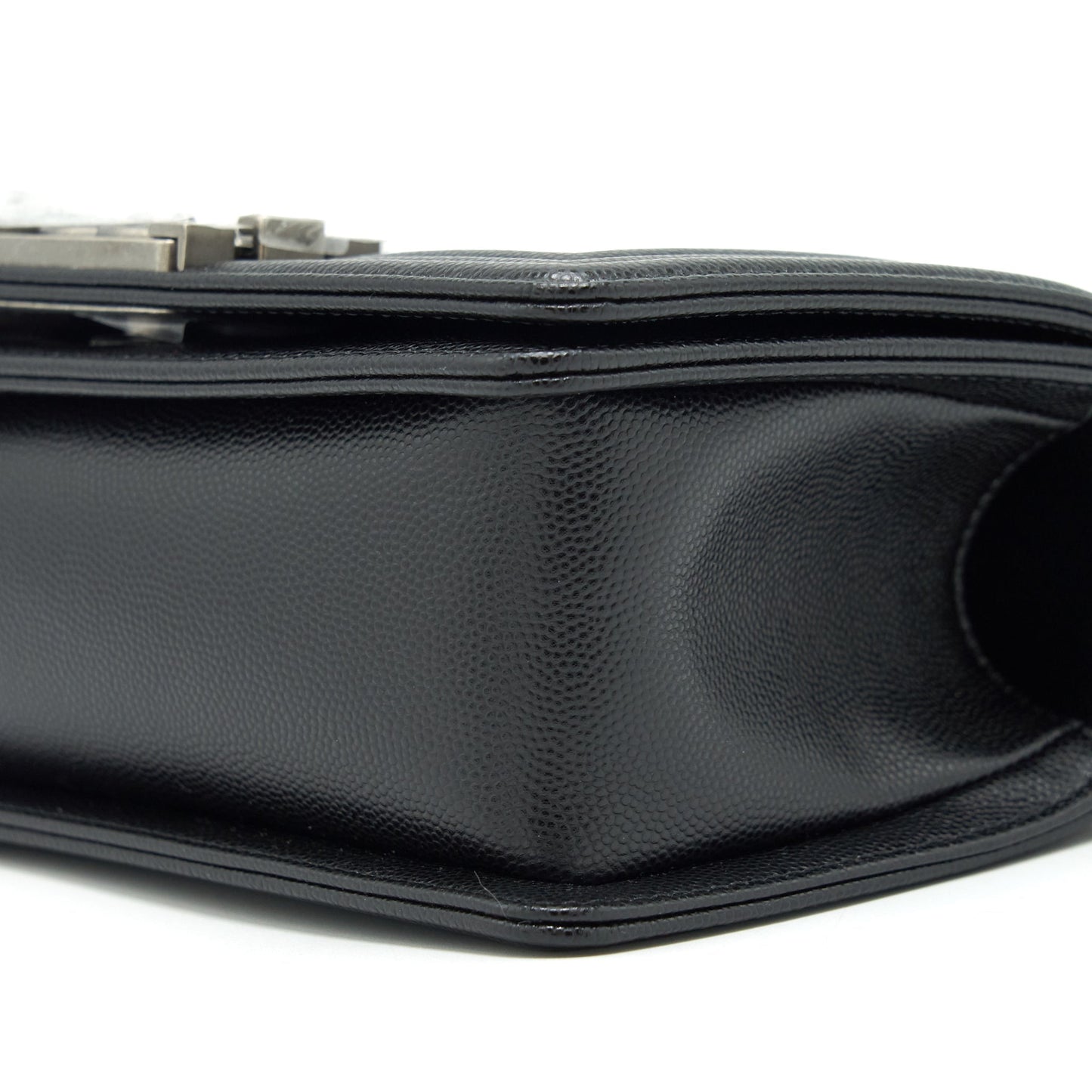 Chanel Small Boy Bag Caviar Black Ruthenium Sliver Hardware (Microchip?