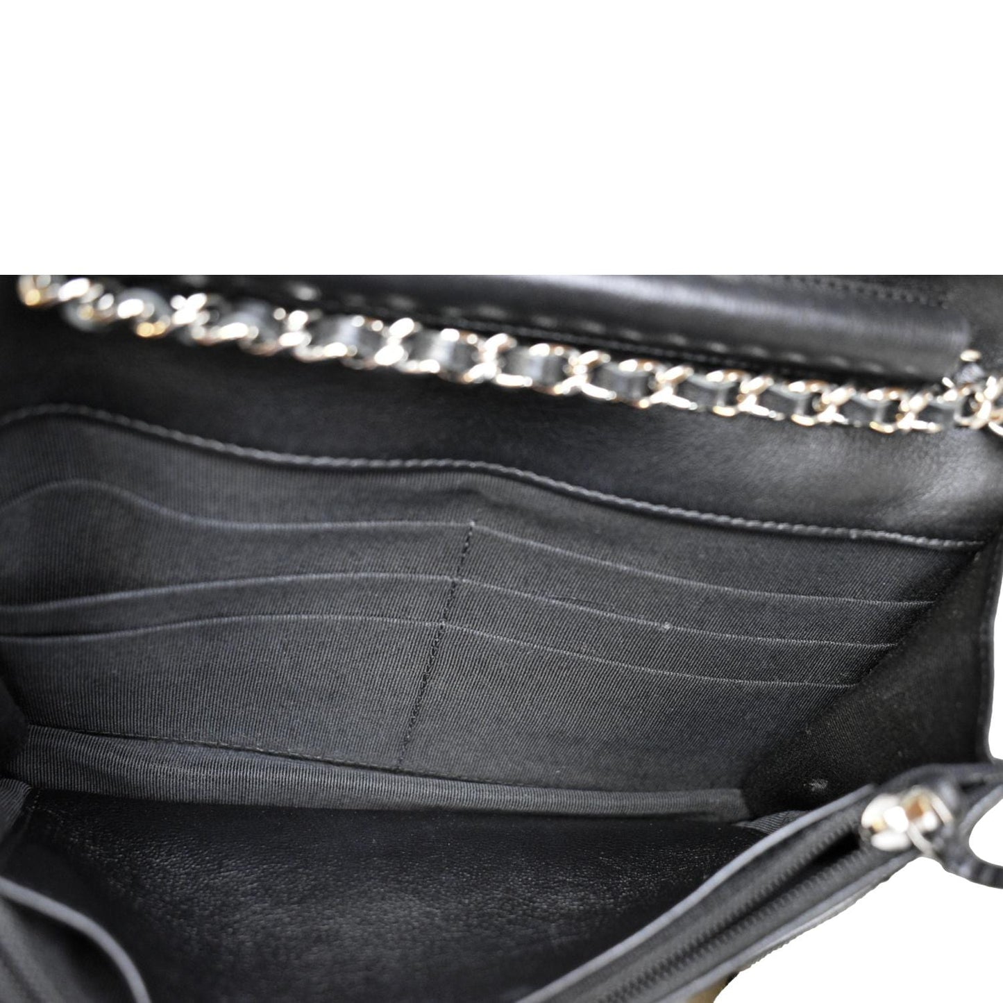 CHANEL Wallet on Chain Patent Leather Shoulder Bag Olive Green
