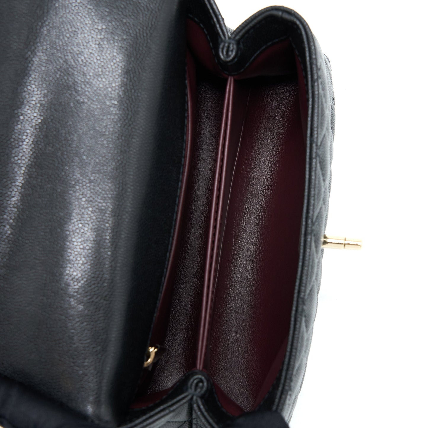 Chanel Small Coco Handle Flap Bag Caviar Black L (Microchip)