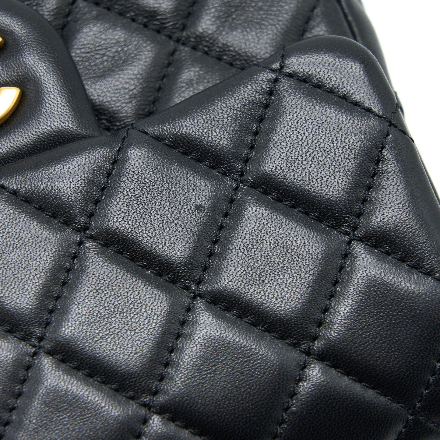 Chanel Pearl Crush Mini Square Lambskin Black Brushed  (Microchip)