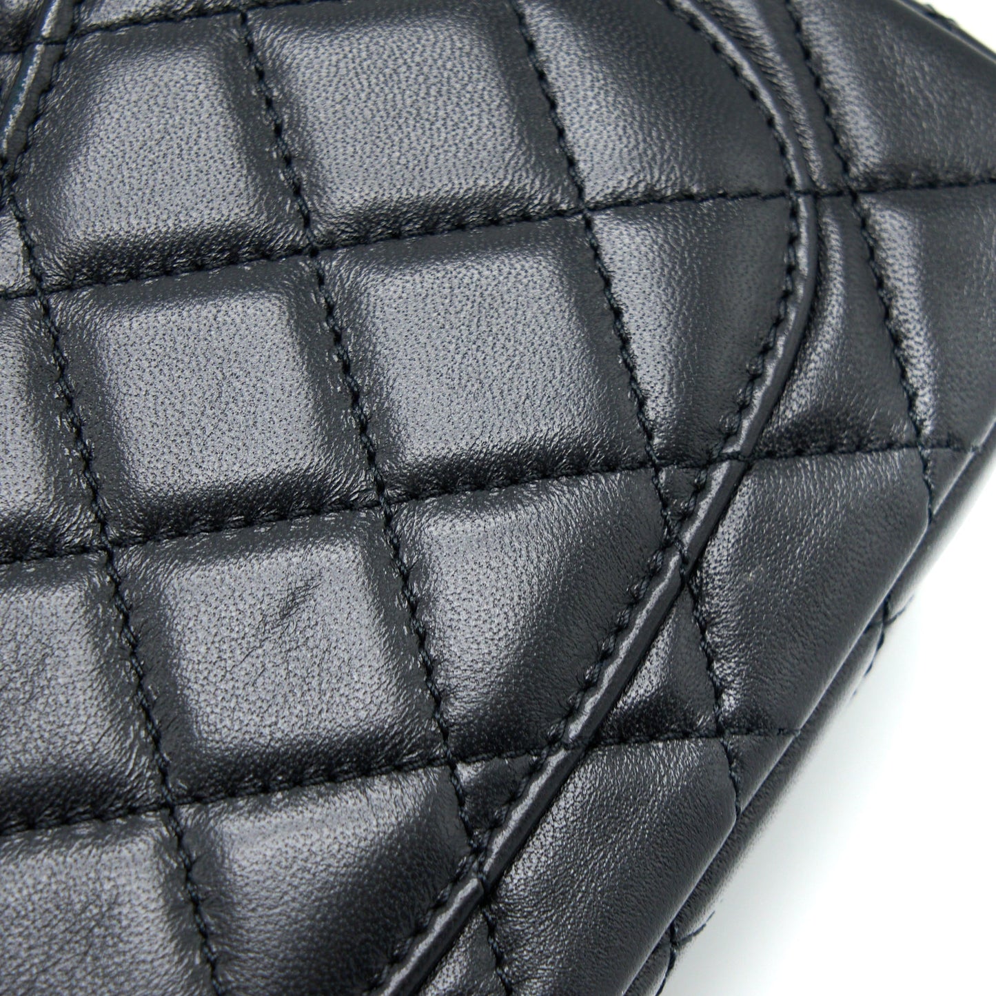 Chanel Pearl Crush Mini Square Lambskin Black Brushed  (Microchip)