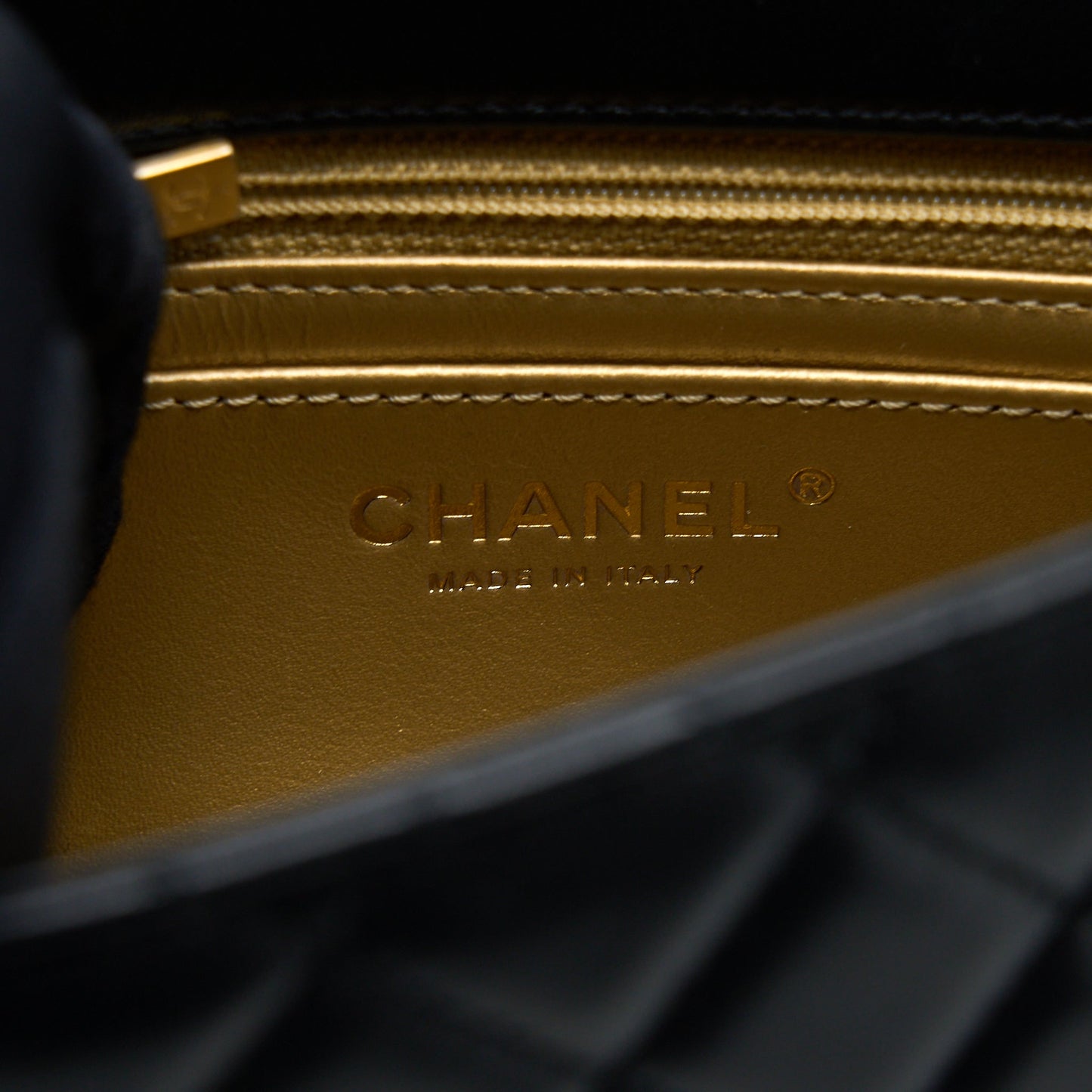 Chanel Pearl Crush Mini Square Lambskin Black Brushed  (Microchip)