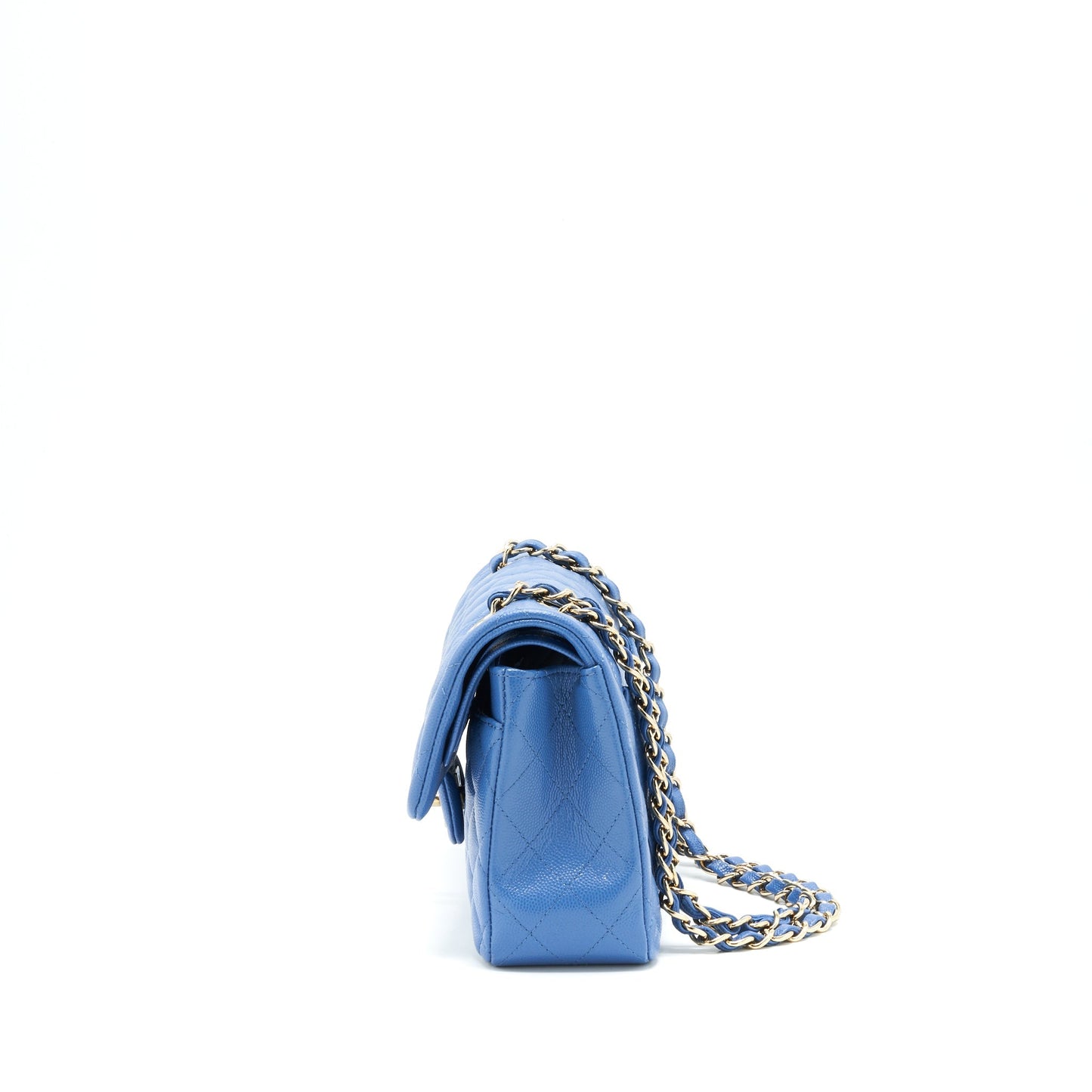 Chanel Small Classic double Flap Caviar Blue L