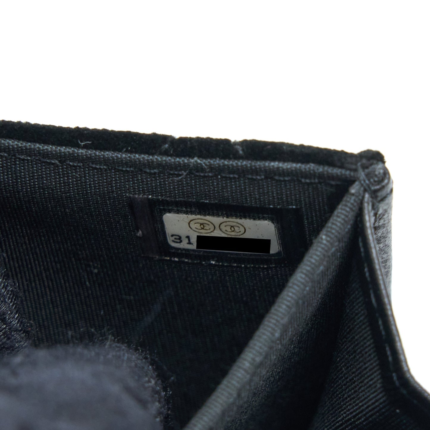 Chanel 21A Flap Card Holder Velvet Black L