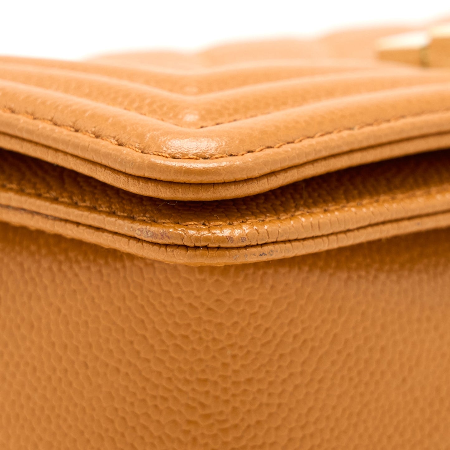 Chanel Small Boy Bag Caviar 21A NC630 Caramel L (Microchip)
