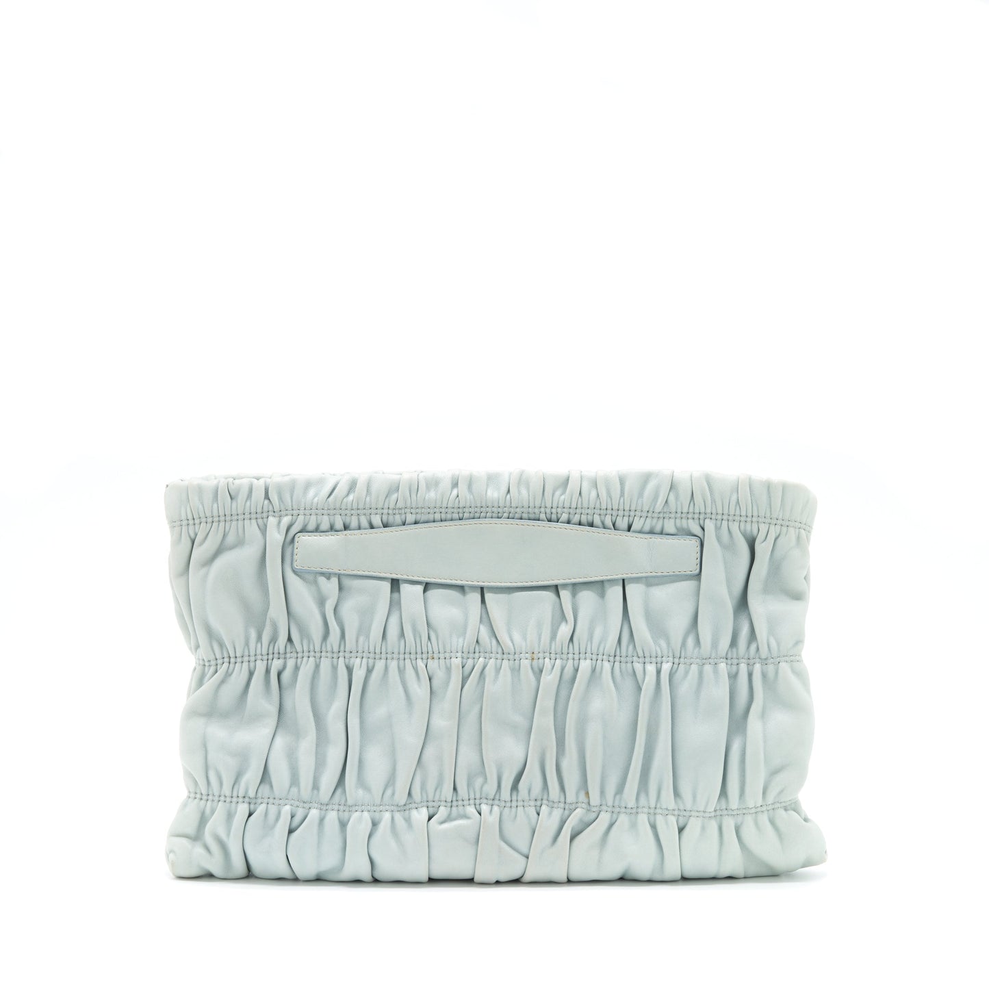 Prada Nappa Gaufre Clutch Light Blue