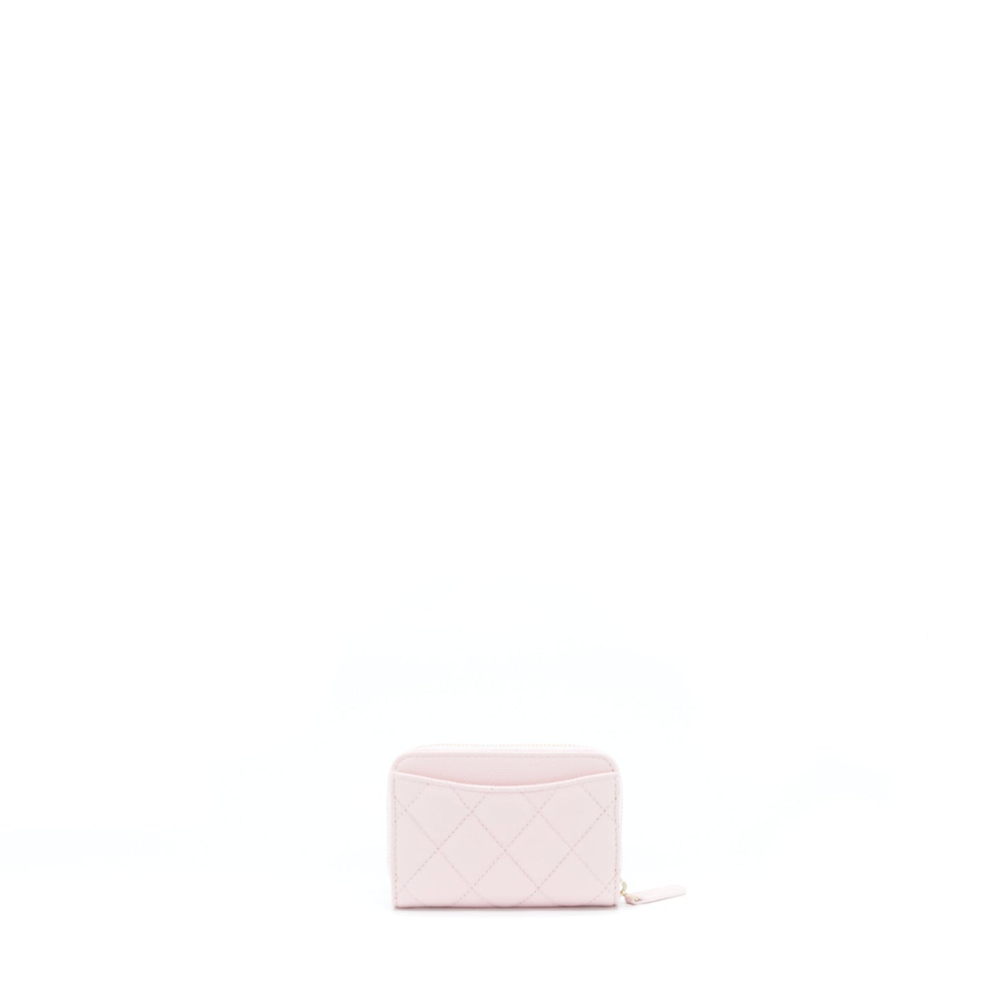 Chanel Zip Card Holder Caviar Light Pink L