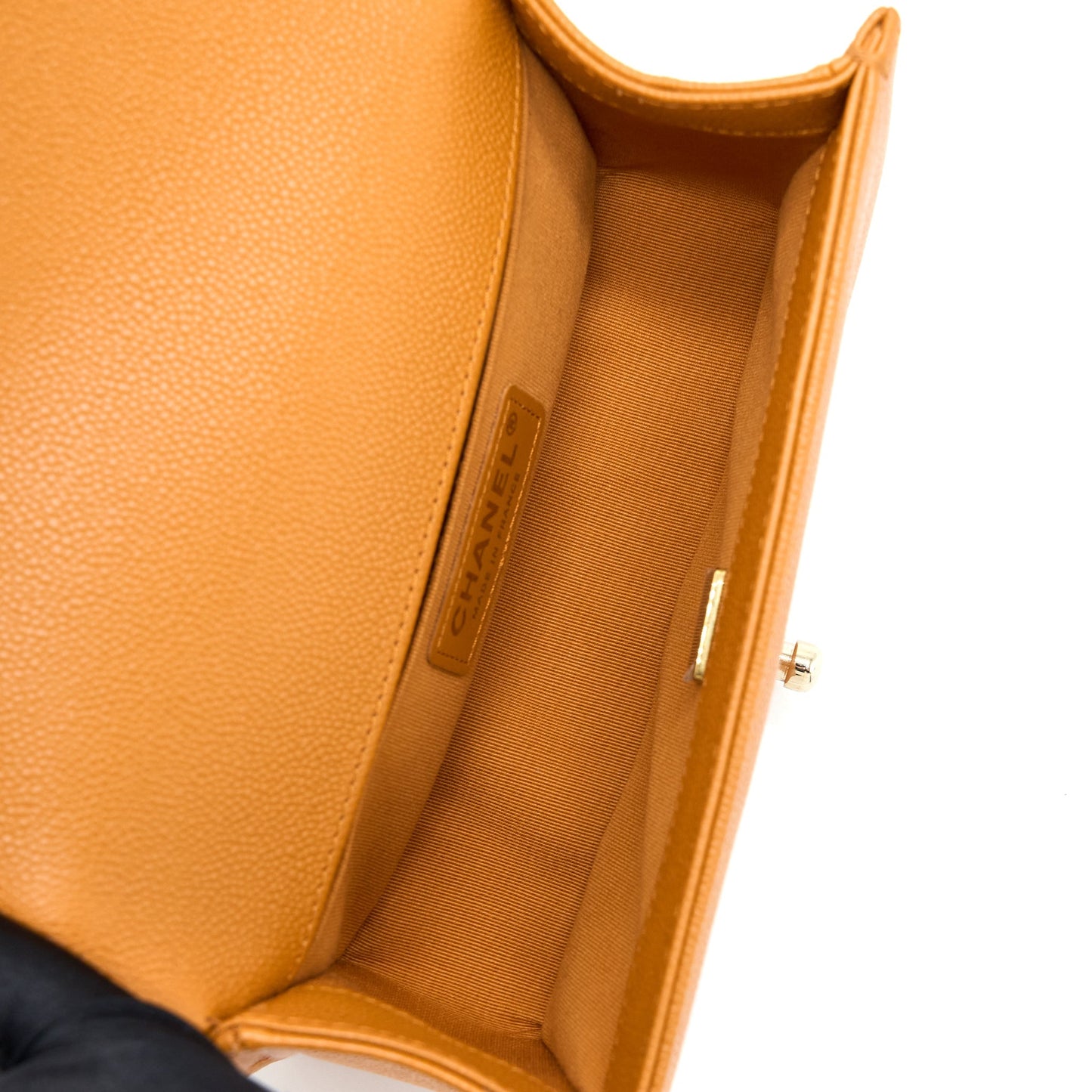 Chanel Small Boy Bag Caviar 21A NC630 Caramel L (Microchip)