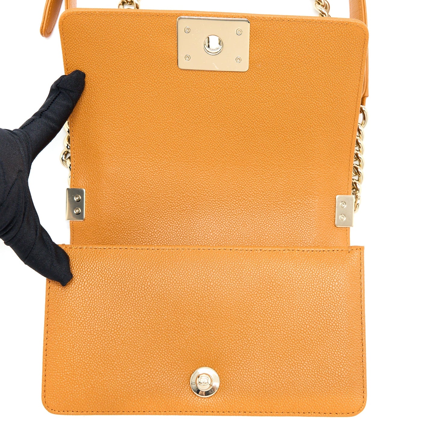 Chanel Small Boy Bag Caviar 21A NC630 Caramel L (Microchip)