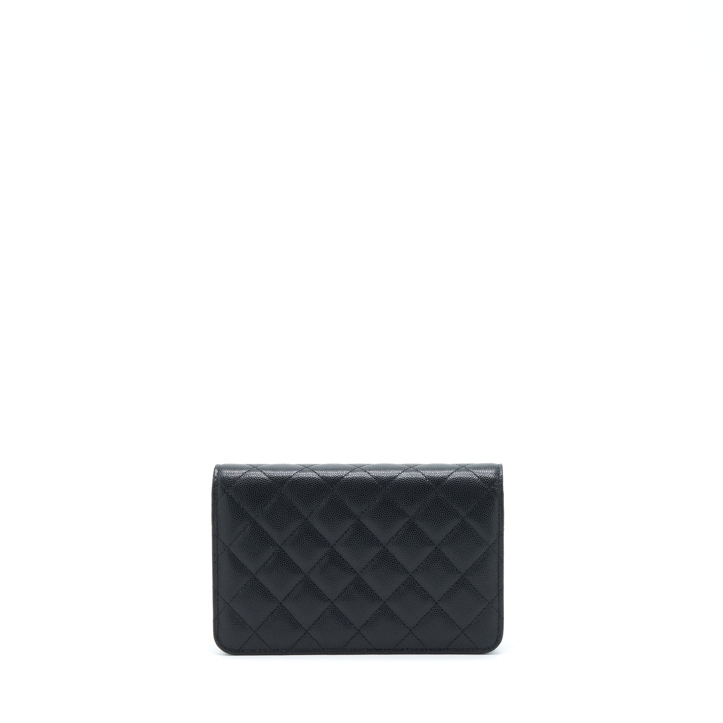 Chanel 22S Detailed CC Logo Wallet On Chain Caviar Black L
