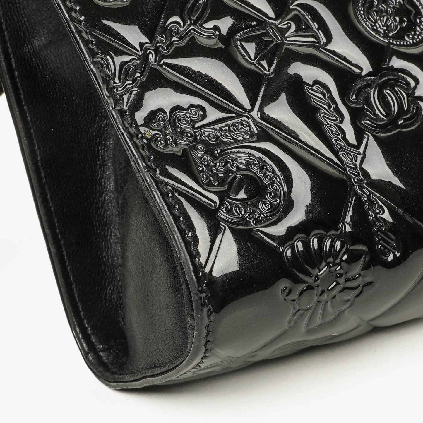Chanel Lucky Charm Black Patent Leather Pochette