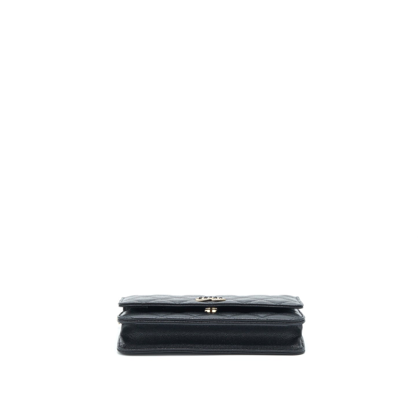 Chanel 22S Detailed CC Logo Wallet On Chain Caviar Black L