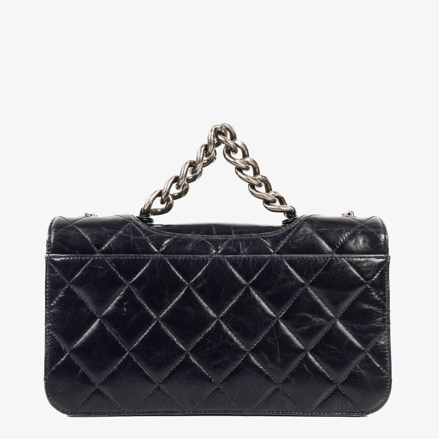 Chanel Perfect Edge Glazed Navy Quilted Calfskin Flap Bag