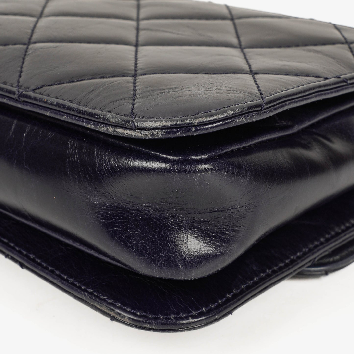 Chanel Perfect Edge Glazed Navy Quilted Calfskin Flap Bag