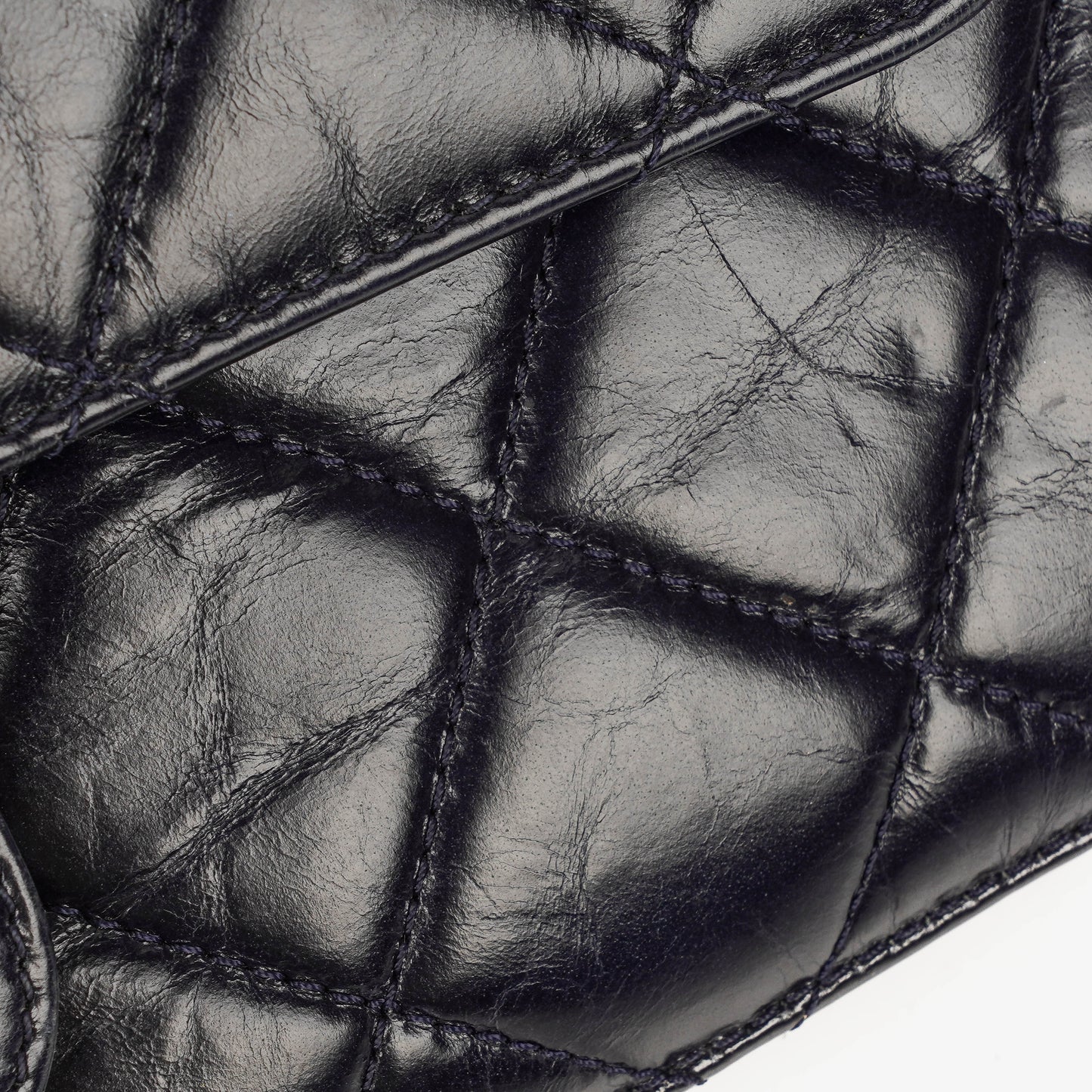Chanel Perfect Edge Glazed Navy Quilted Calfskin Flap Bag