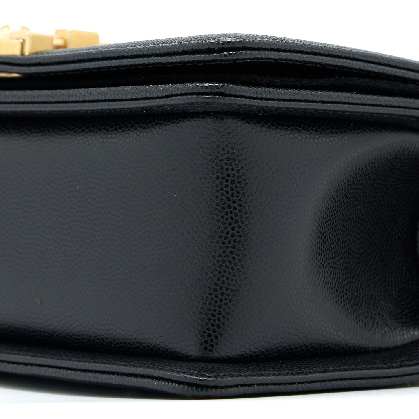 Chanel Small Boy Bag Caviar Black With Brushed (Microchip)