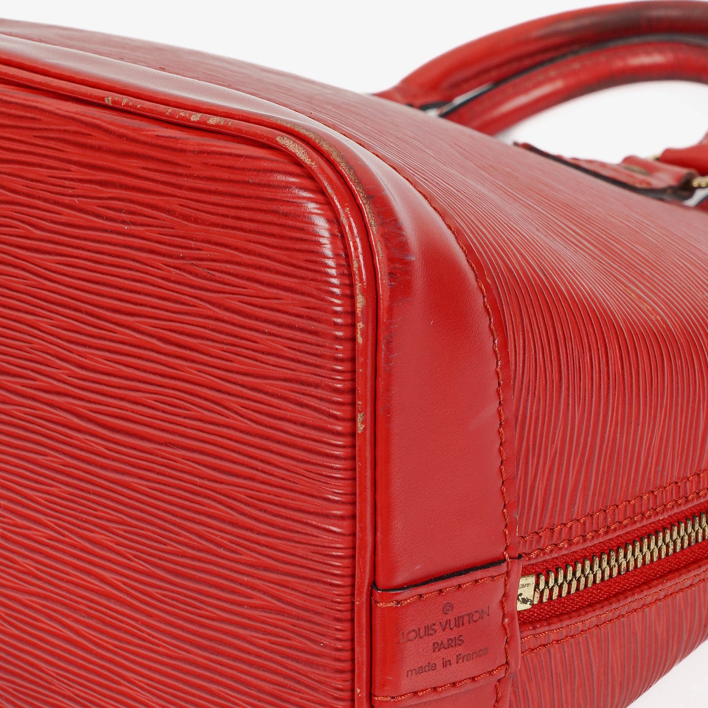 Louis Vuitton Alma PM In Red EPI Leather Handbag