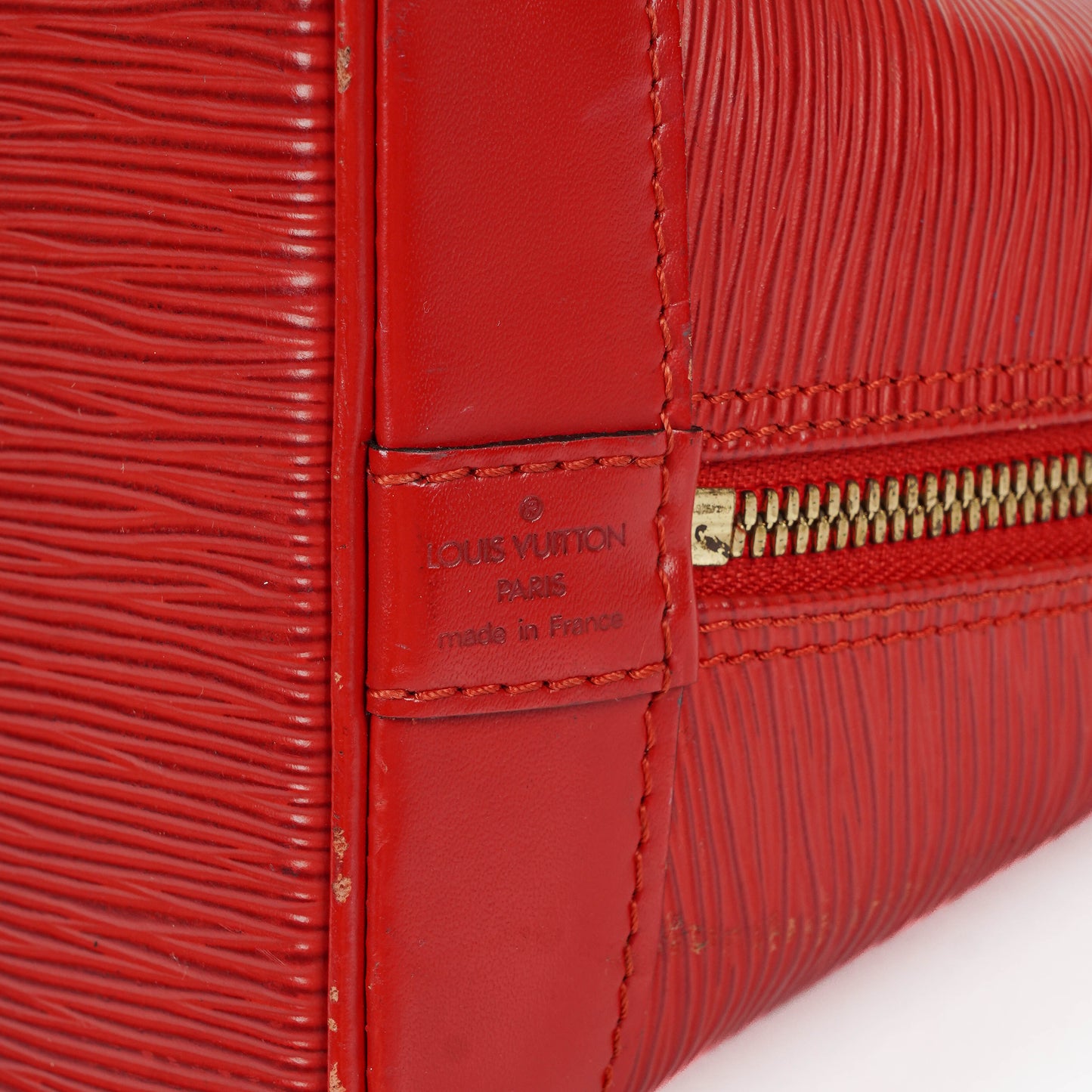 Louis Vuitton Alma PM In Red EPI Leather Handbag
