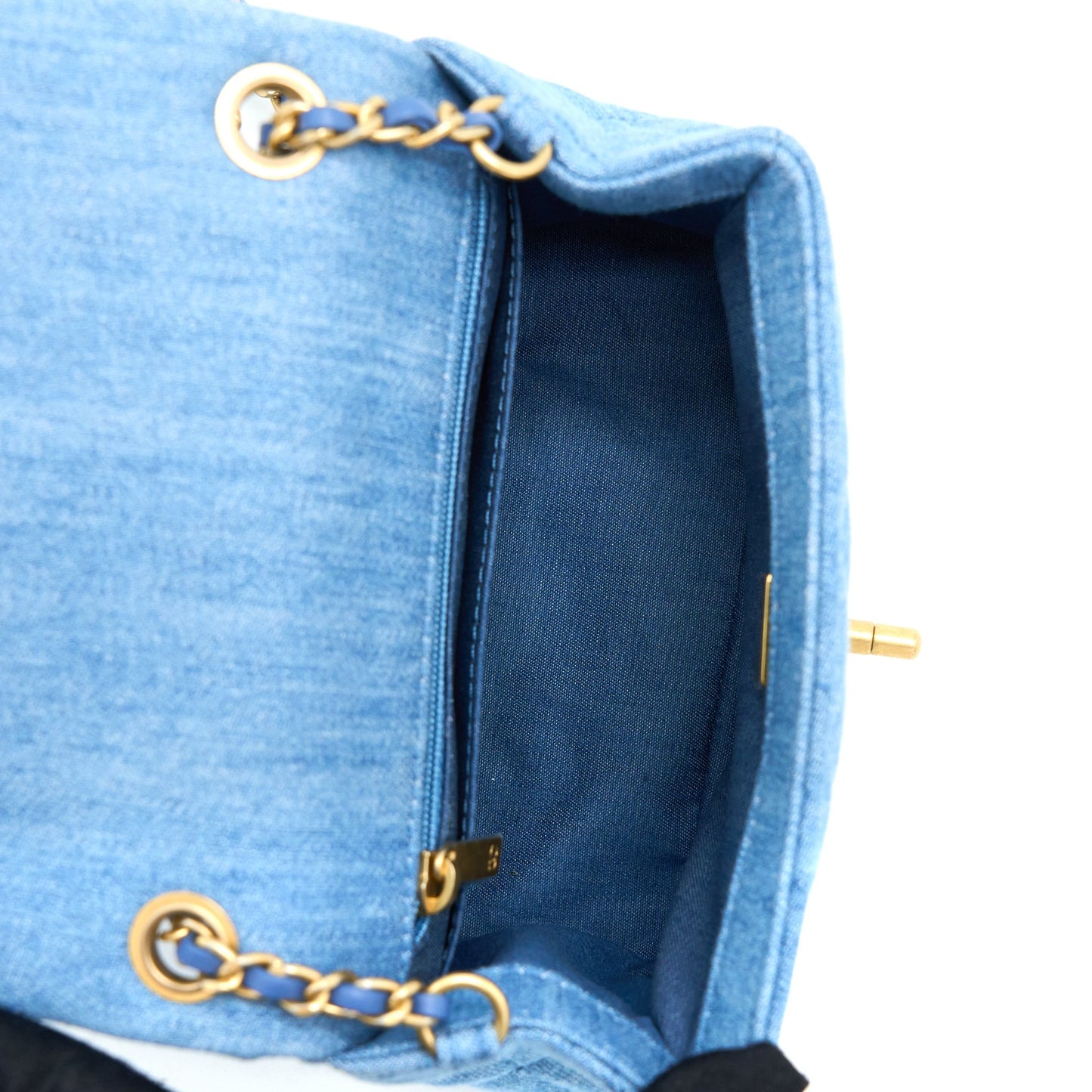 Chanel Pearl Crush Mini Square Flap Bag Denim Brushed  (Microchip)