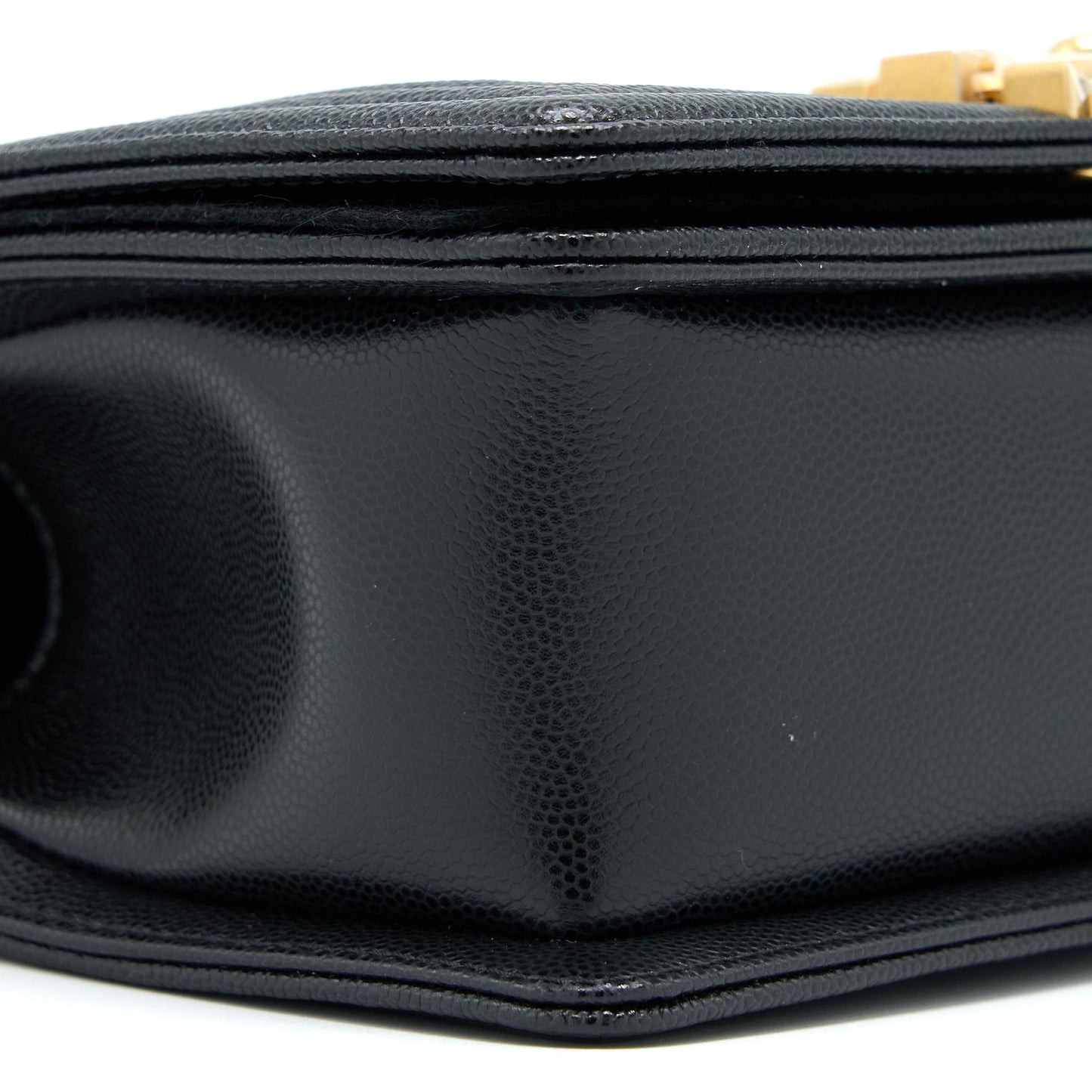 Chanel Small Boy Bag Caviar Black With Brushed (Microchip)