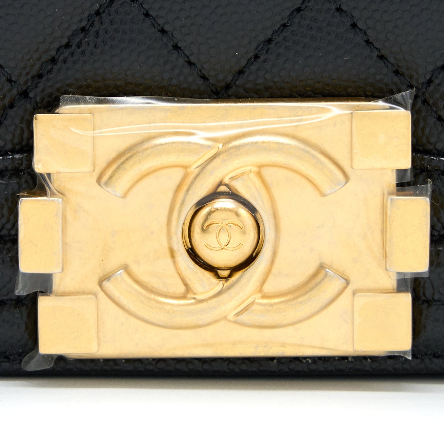Chanel Small Boy Bag Caviar Black With Brushed (Microchip)