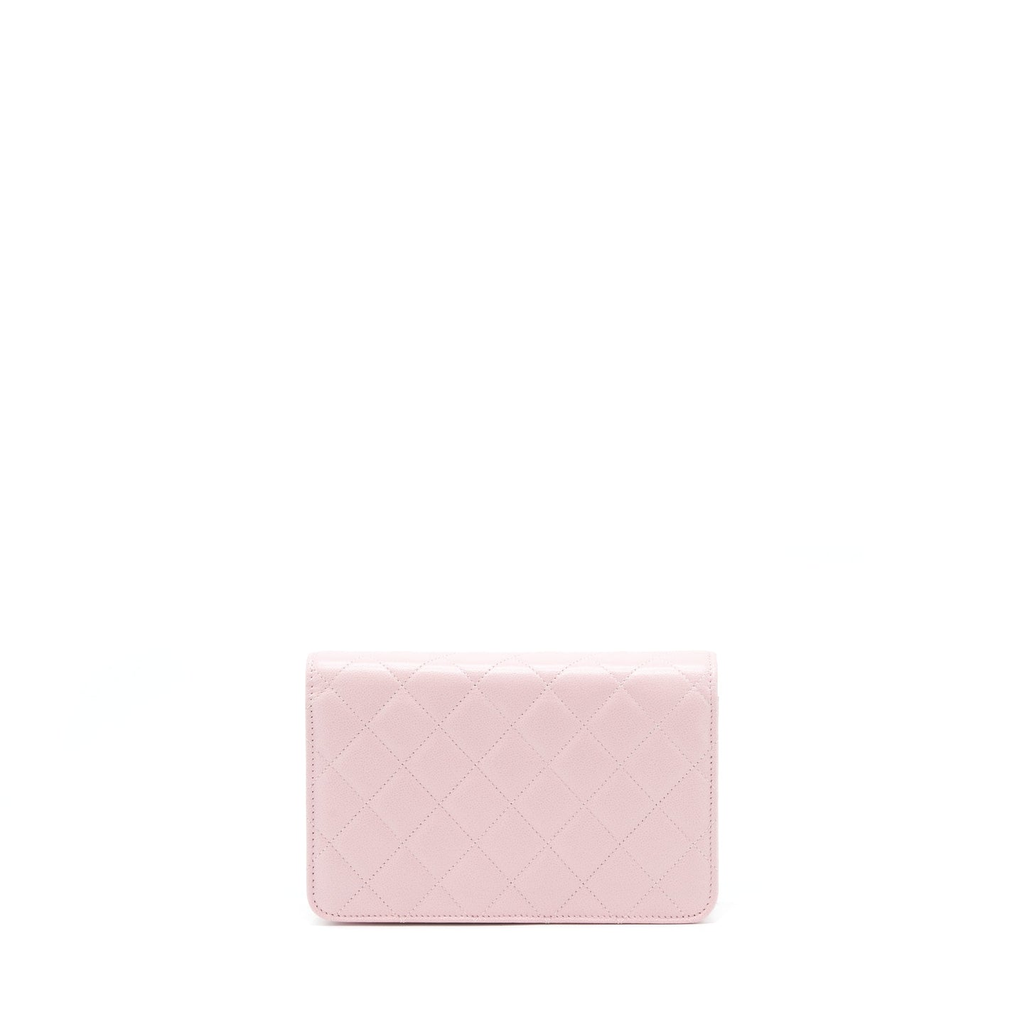 Chanel 22B Wallet On Chain With Detail CC Logo Caviar Light Pink NJ523 L(Microchip)