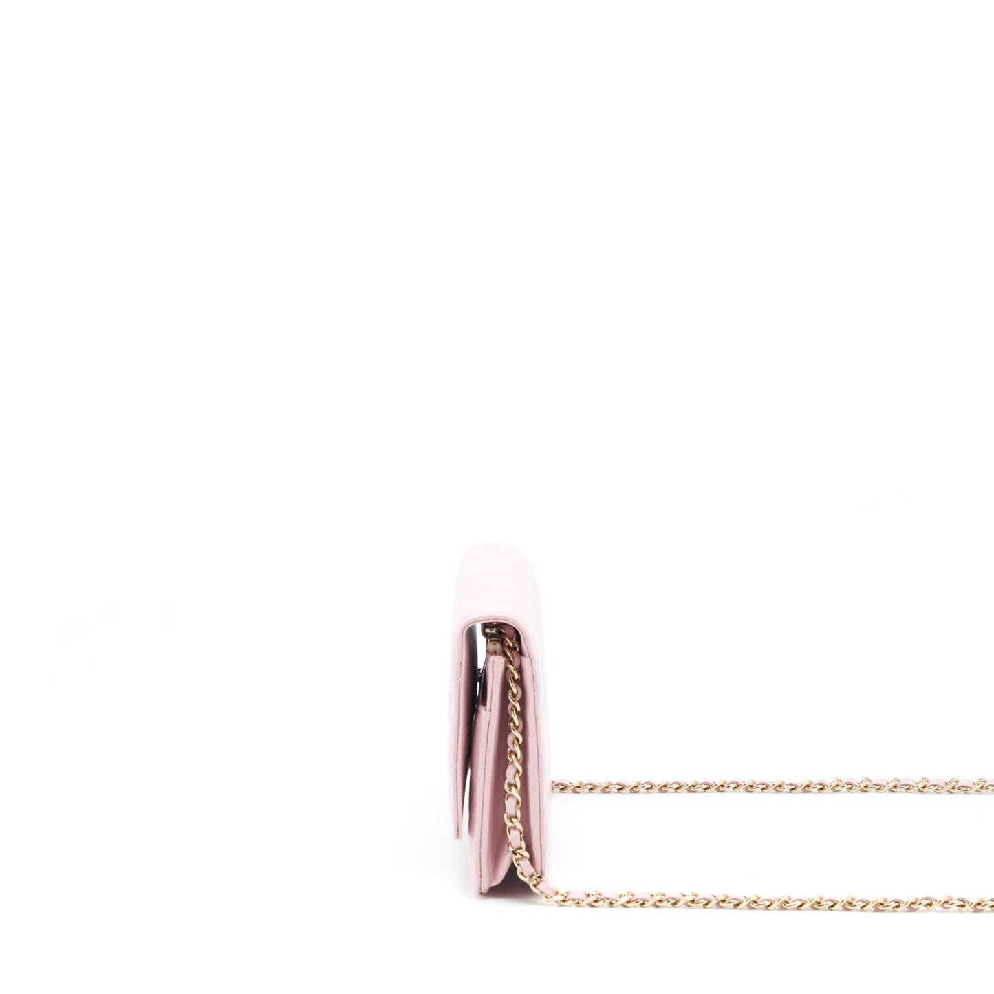 Chanel 22B Wallet On Chain With Detail CC Logo Caviar Light Pink NJ523 L(Microchip)