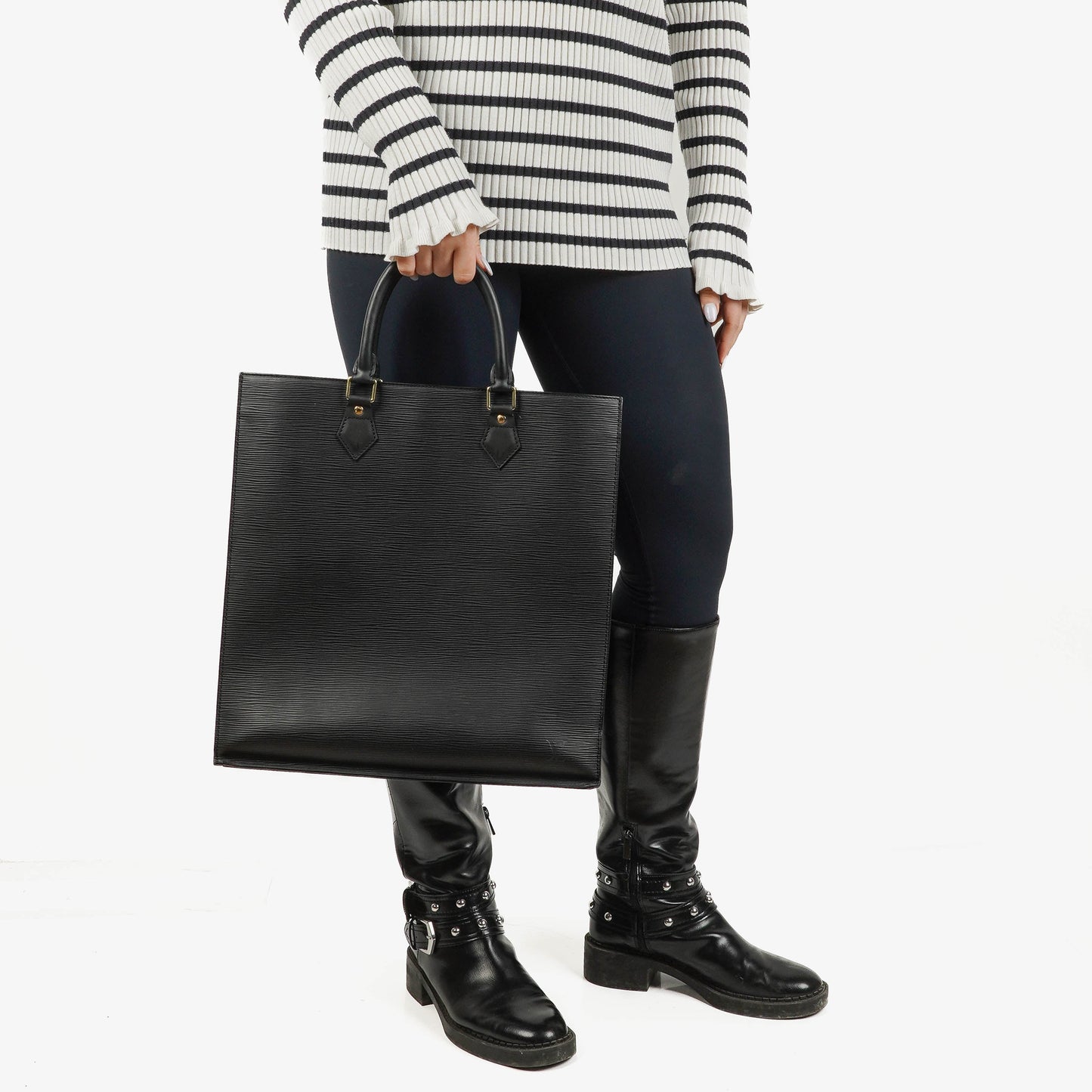 Louis Vuitton Sac Plat Black Epi Leather Bag