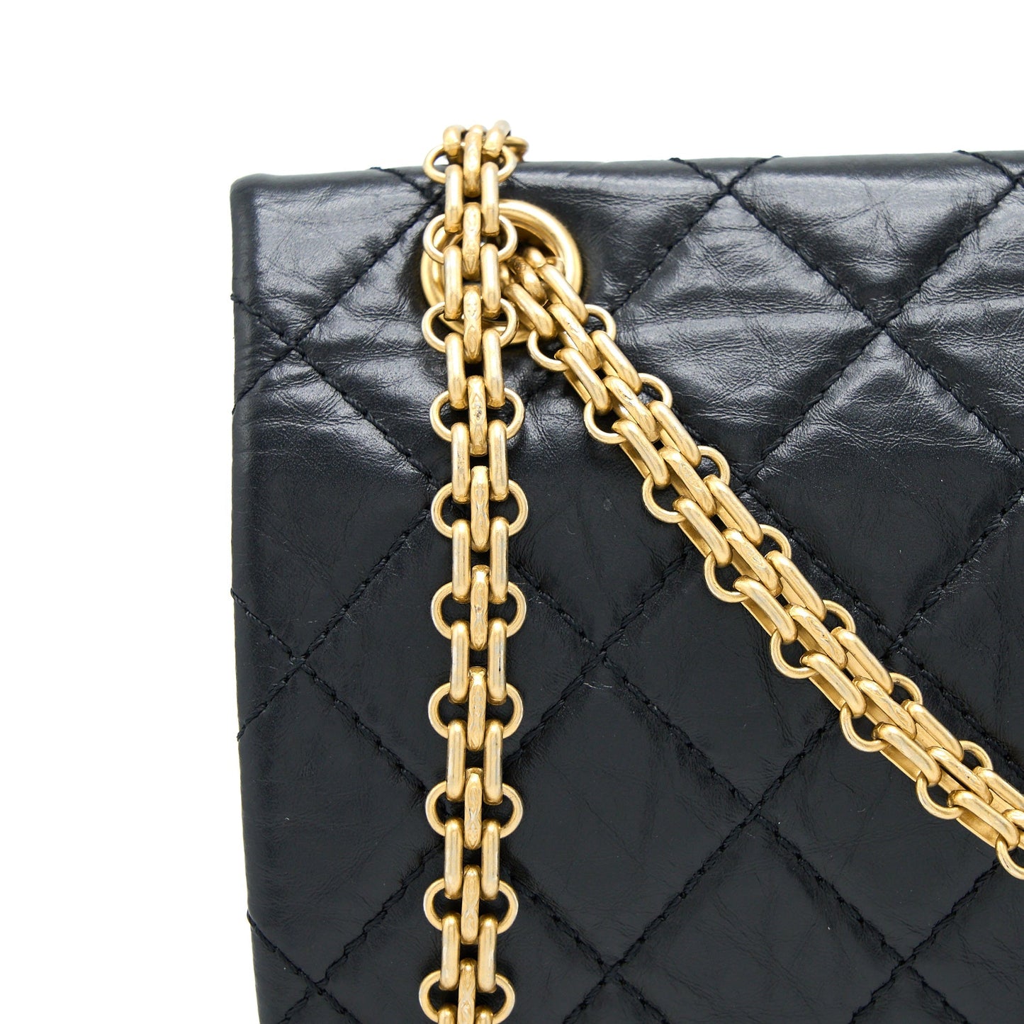 Chanel 2.55 Reissue 226 Aged Calfskin Black Brushed  (Microchip)