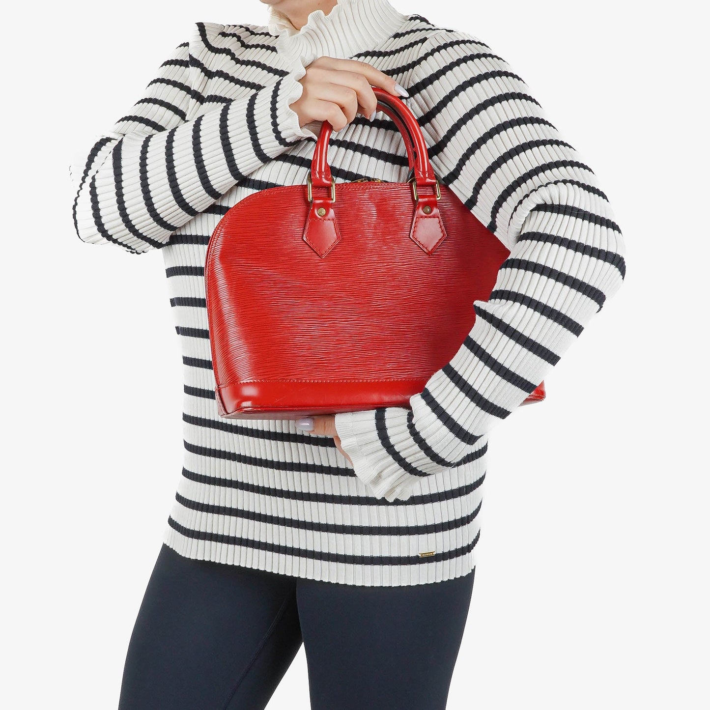 Louis Vuitton Alma PM In Red EPI Leather Handbag