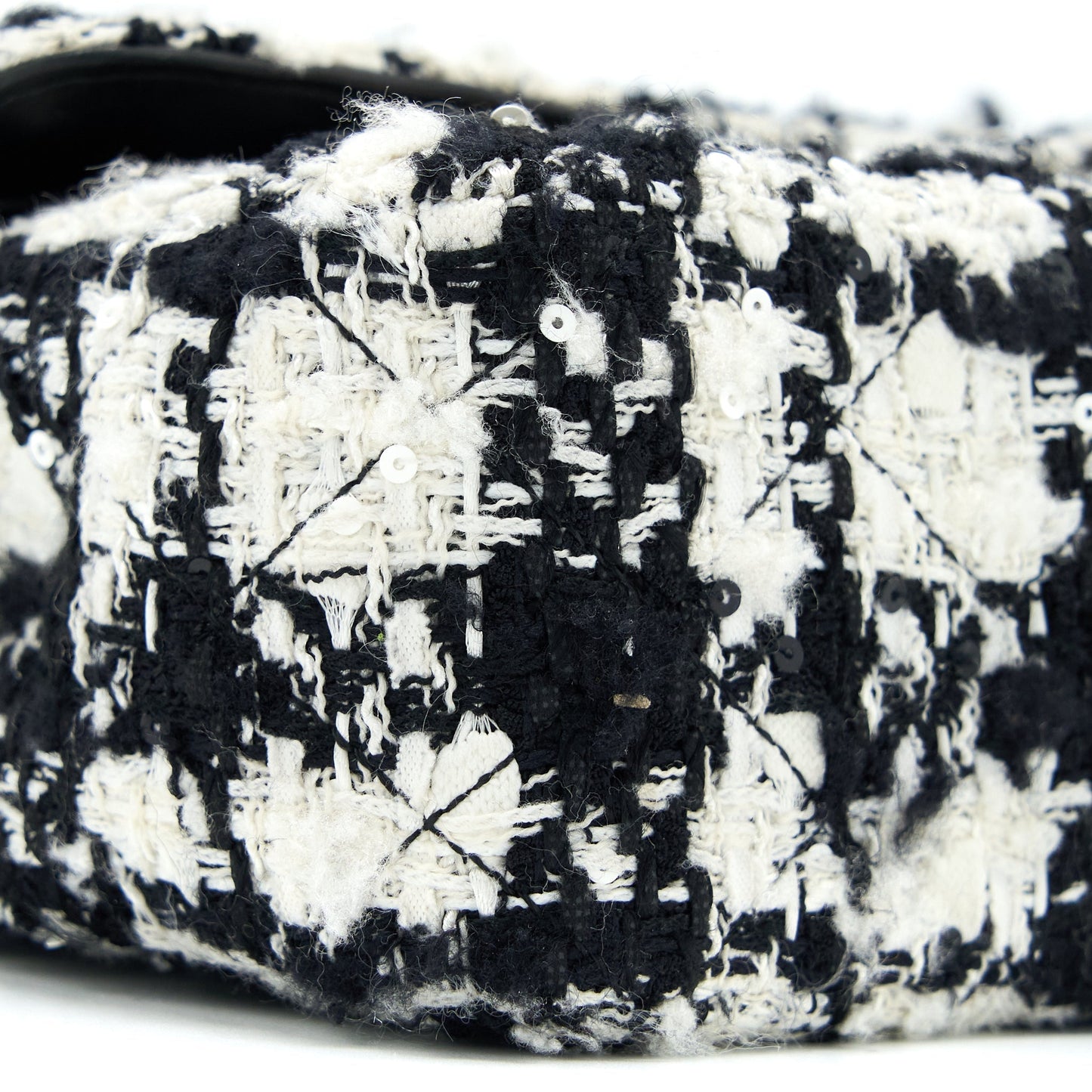 Chanel Classic Double Flap Bag Tweed Black/White