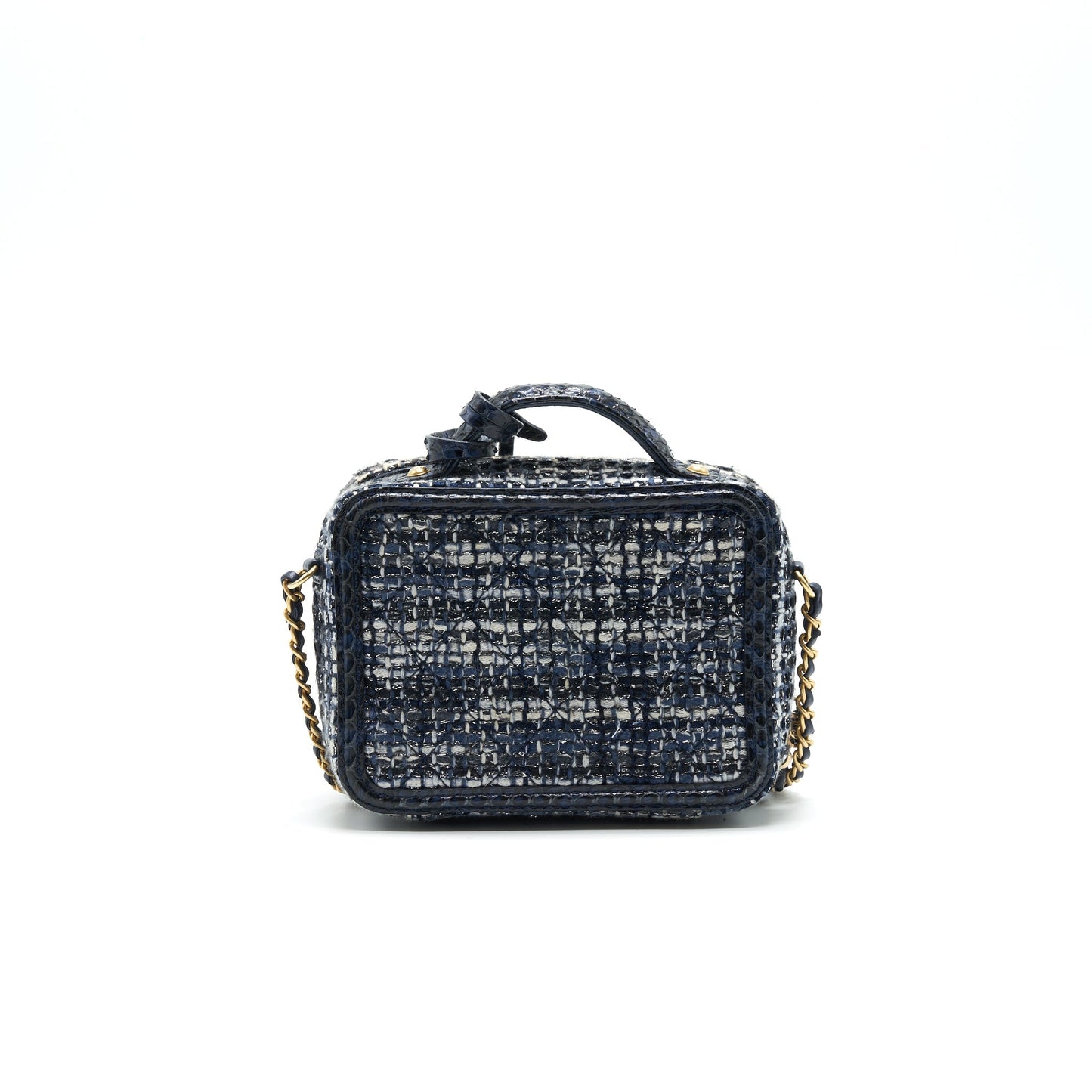 Chanel tweed and Python Small Vanity Case Handbag
