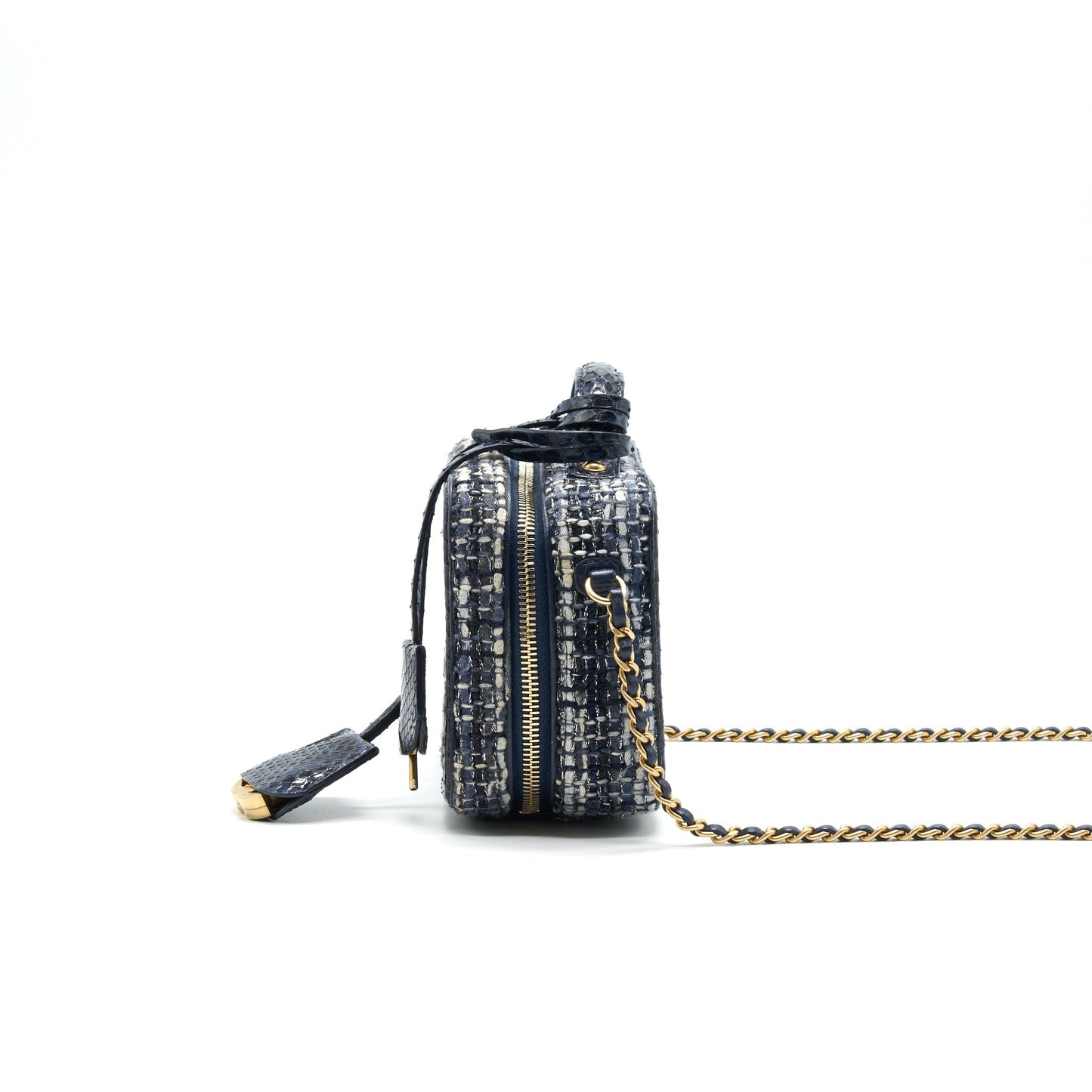 Chanel tweed and Python Small Vanity Case Handbag